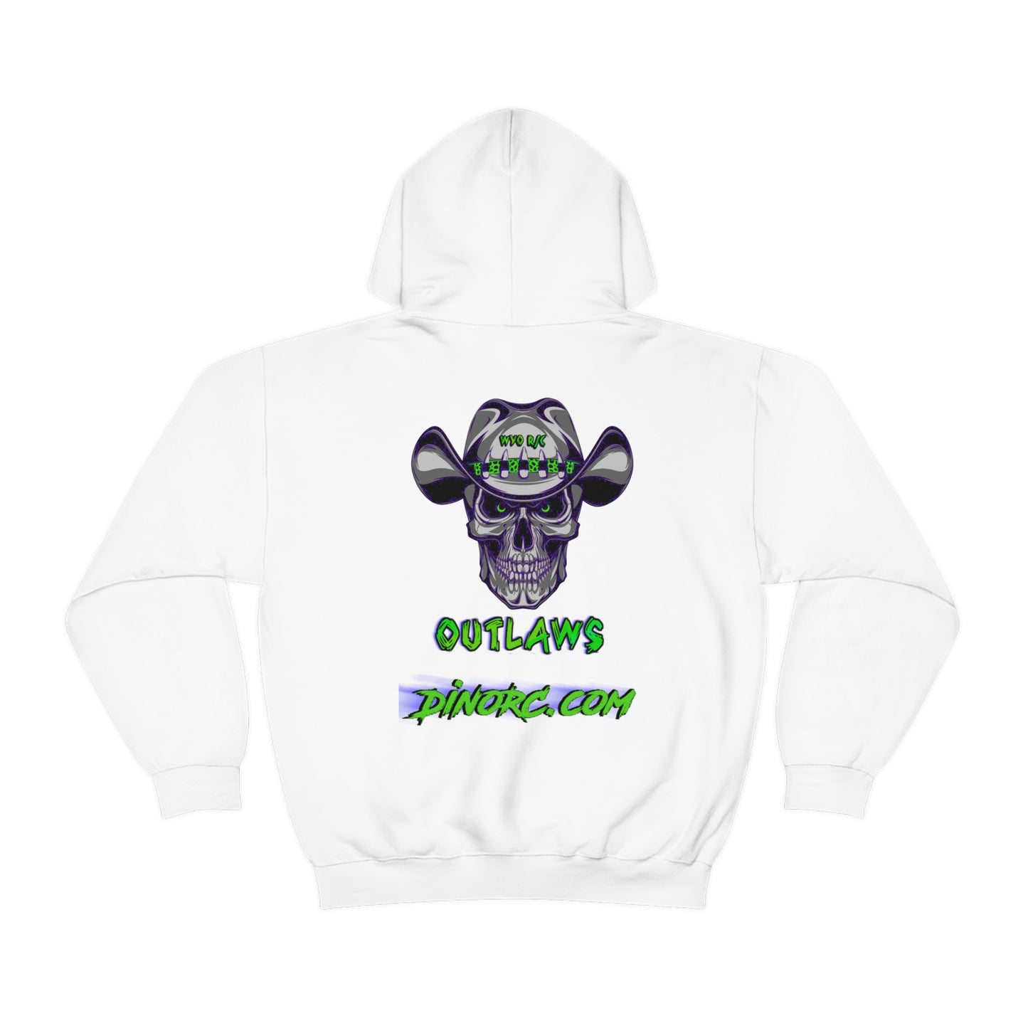 RC Outlaws DinoRC in 4 colors front back Hooded Sweatshirt