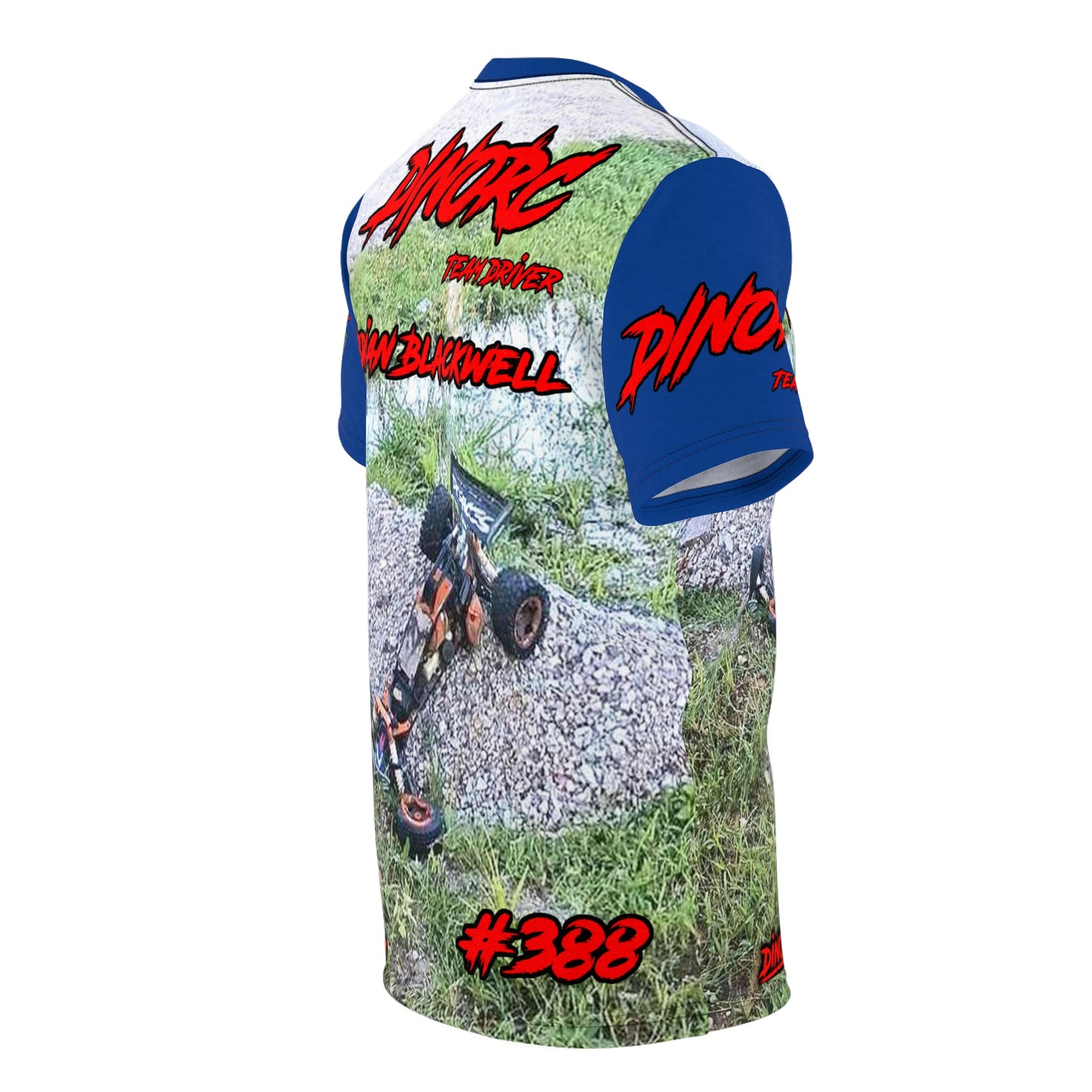 Brian Blackwell DinoRC Team Driver T Shirt Blue Sleeves