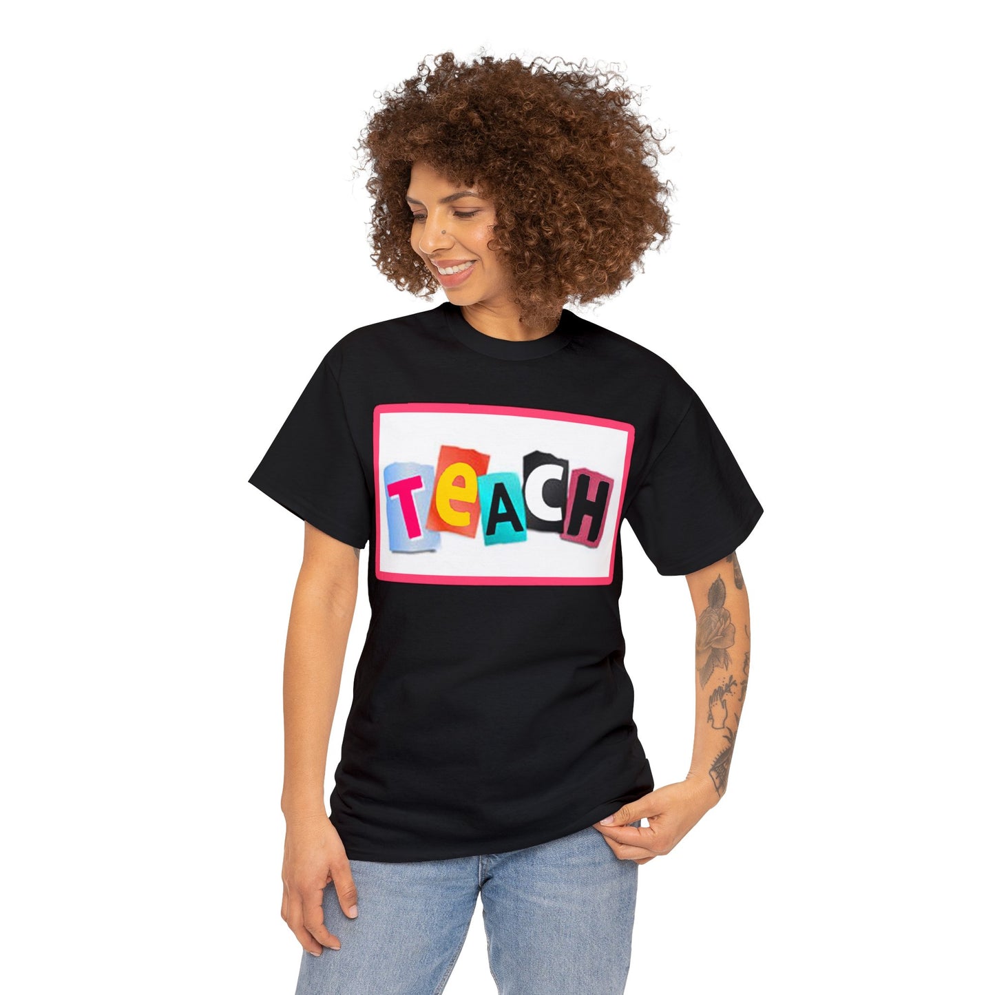 Teach White Logo Front Back T-Shirt 10 colors S-5x