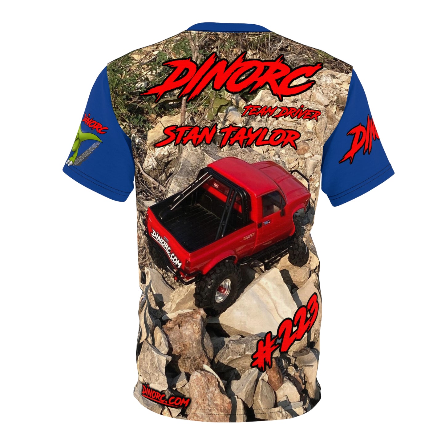 RC4WD Stan Taylor DinoRC Team Driver T Shirt Blue Sleeves