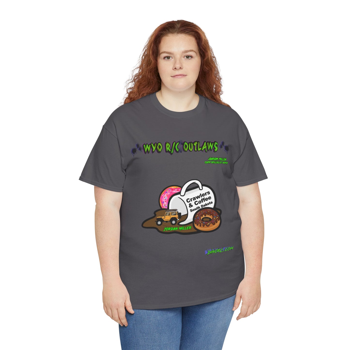 Jordan Miller WYO R/C OUTLAWS DinoRc Logo T-Shirt S-5x Black Green