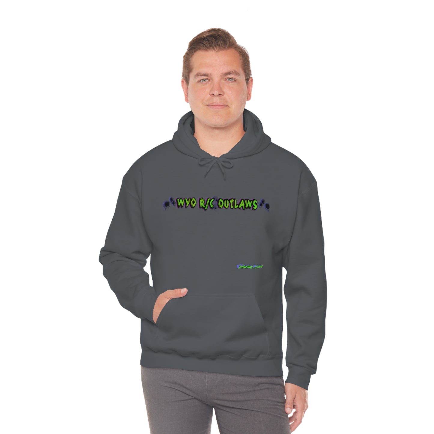RC Outlaws DinoRC in 4 colors front back Hooded Sweatshirt