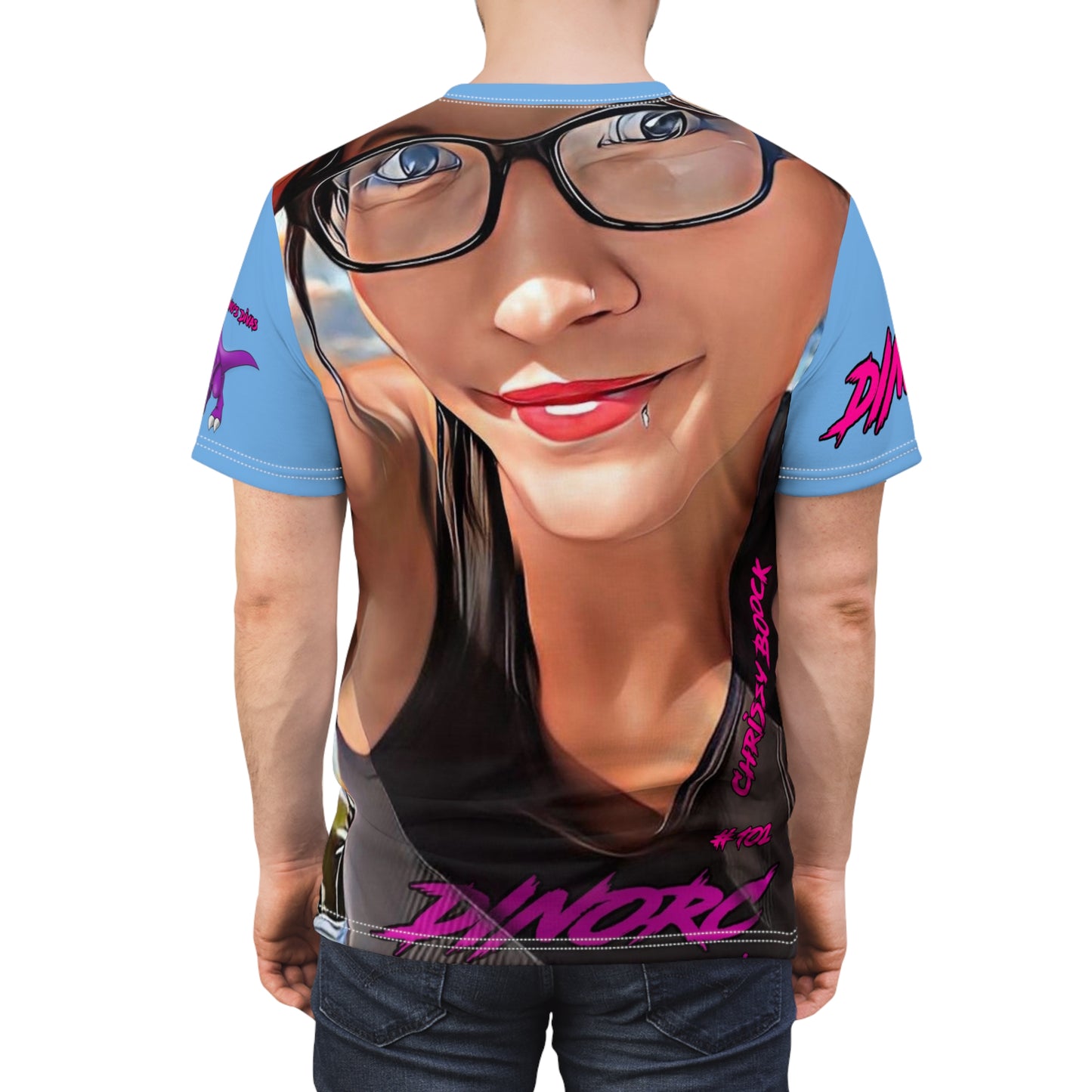 Chrissy Boock DinoRC Team Driver T Shirt Blue Sleeves
