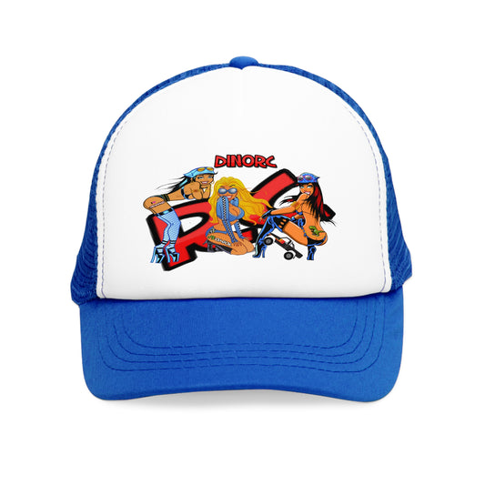 Red Black Blue or Pink DinoRC logoed Trucker Mesh Cap