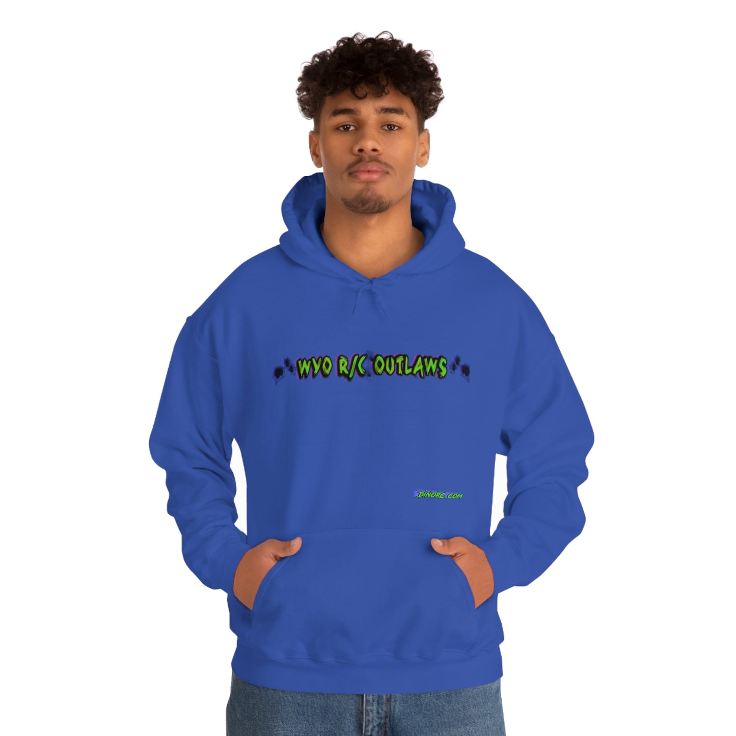 RC Outlaws DinoRC in 4 colors front back Hooded Sweatshirt