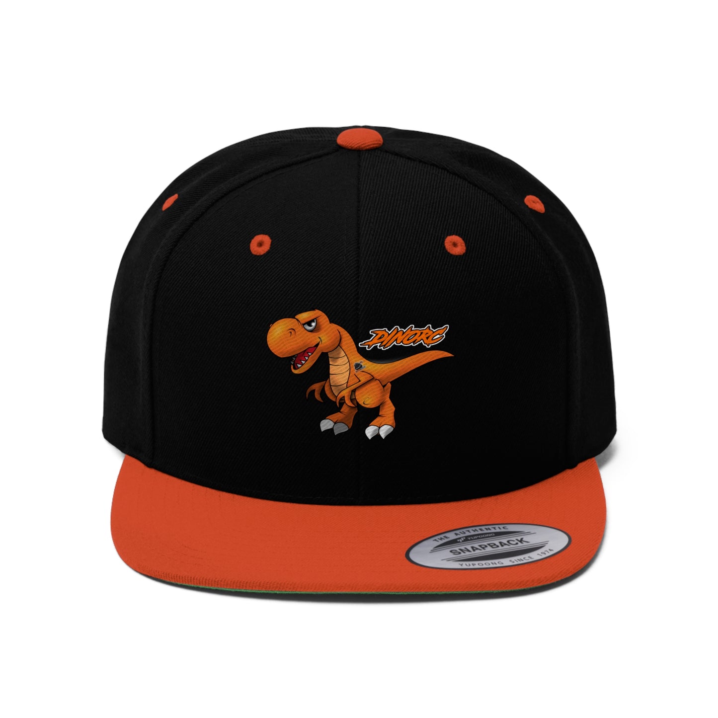 5 different colors and designs of DinoRC Logoed Flat Bill Hat