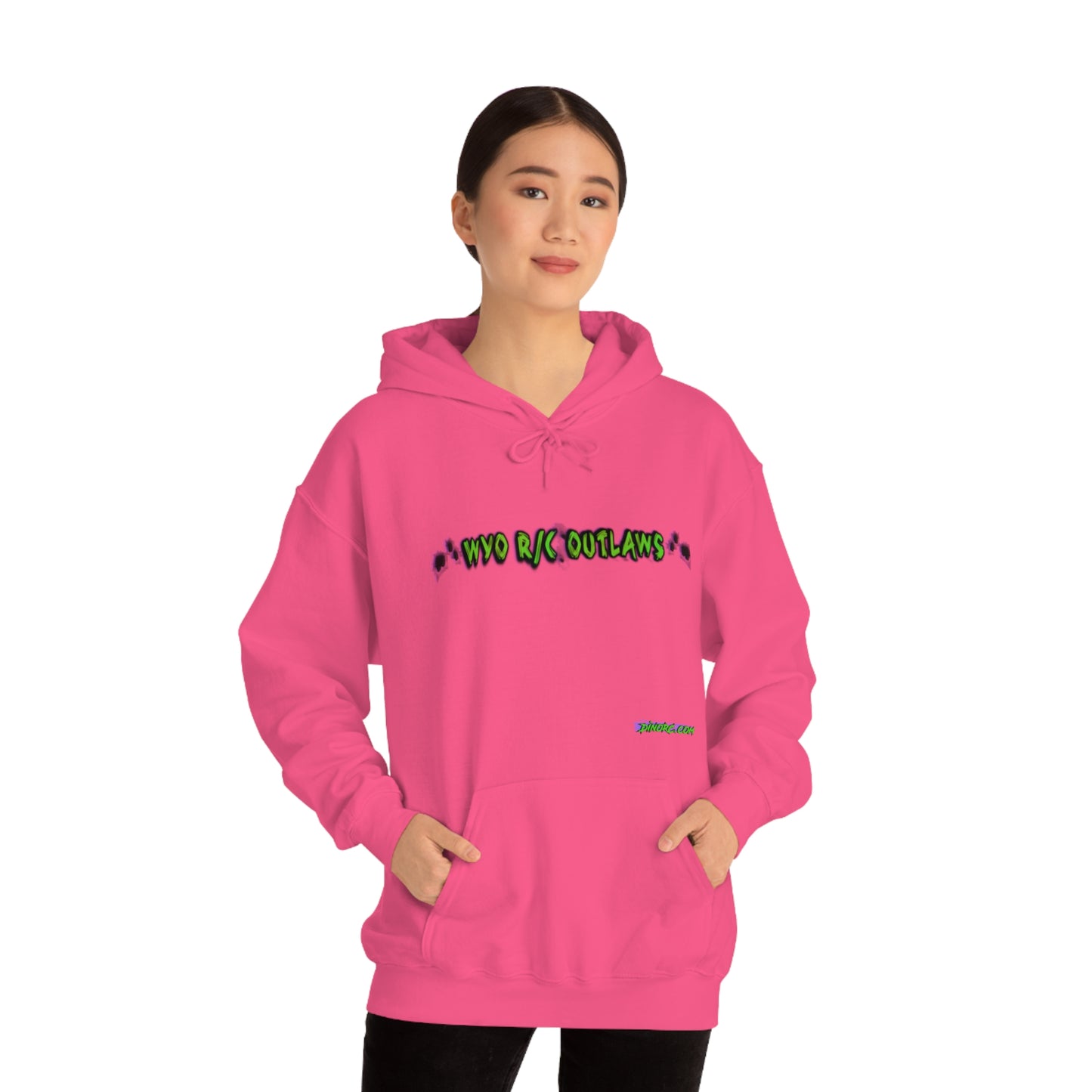 RC Outlaws DinoRC in 4 colors front back Hooded Sweatshirt