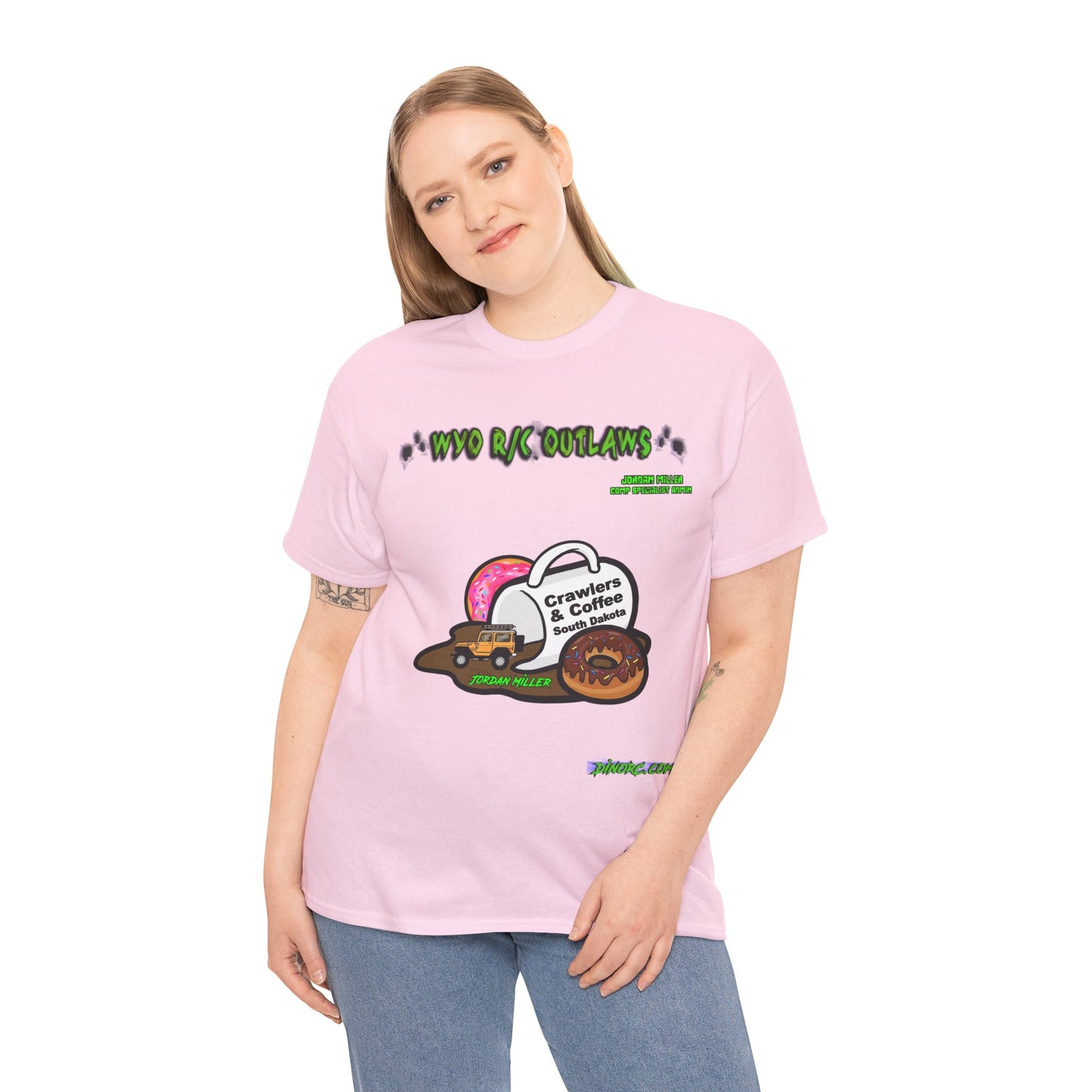 Jordan Miller WYO R/C OUTLAWS DinoRc Logo T-Shirt S-5x Black Green