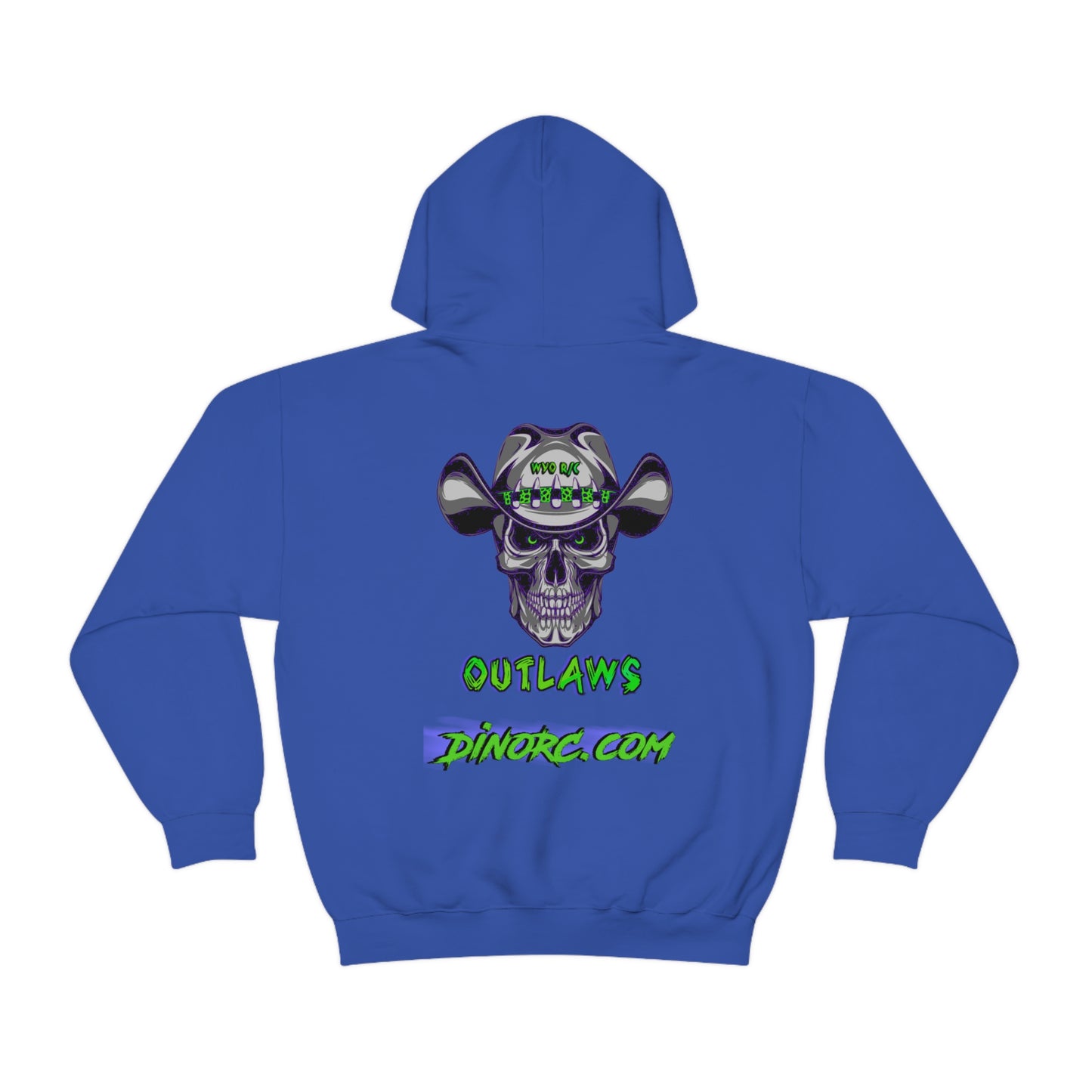 RC Outlaws DinoRC in 4 colors front back Hooded Sweatshirt