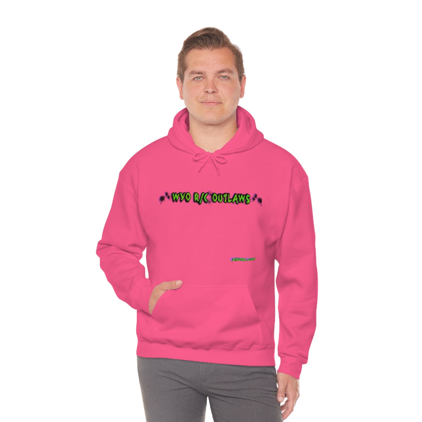 RC Outlaws DinoRC in 4 colors front back Hooded Sweatshirt