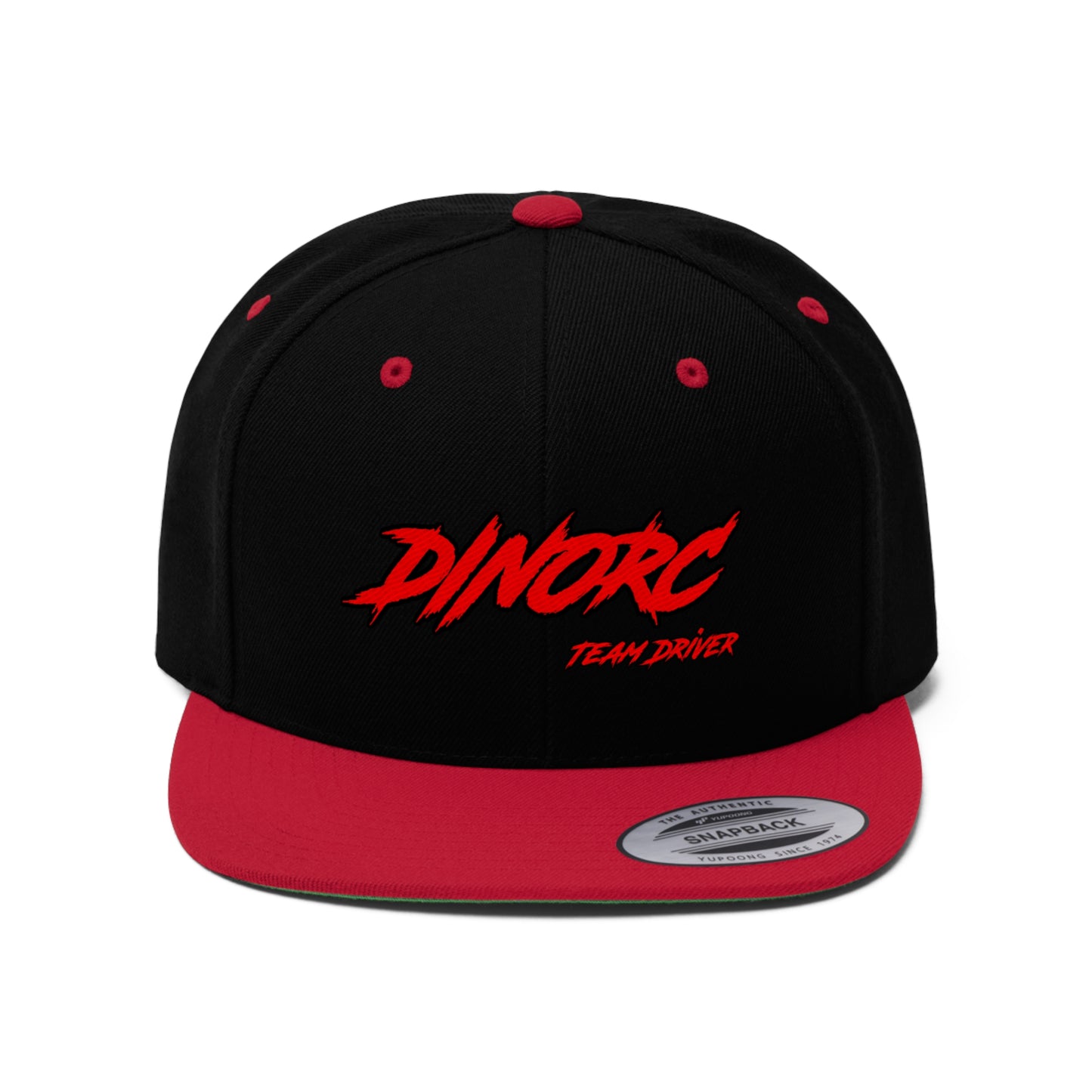 5 different colors and designs of DinoRC Logoed Flat Bill Hat