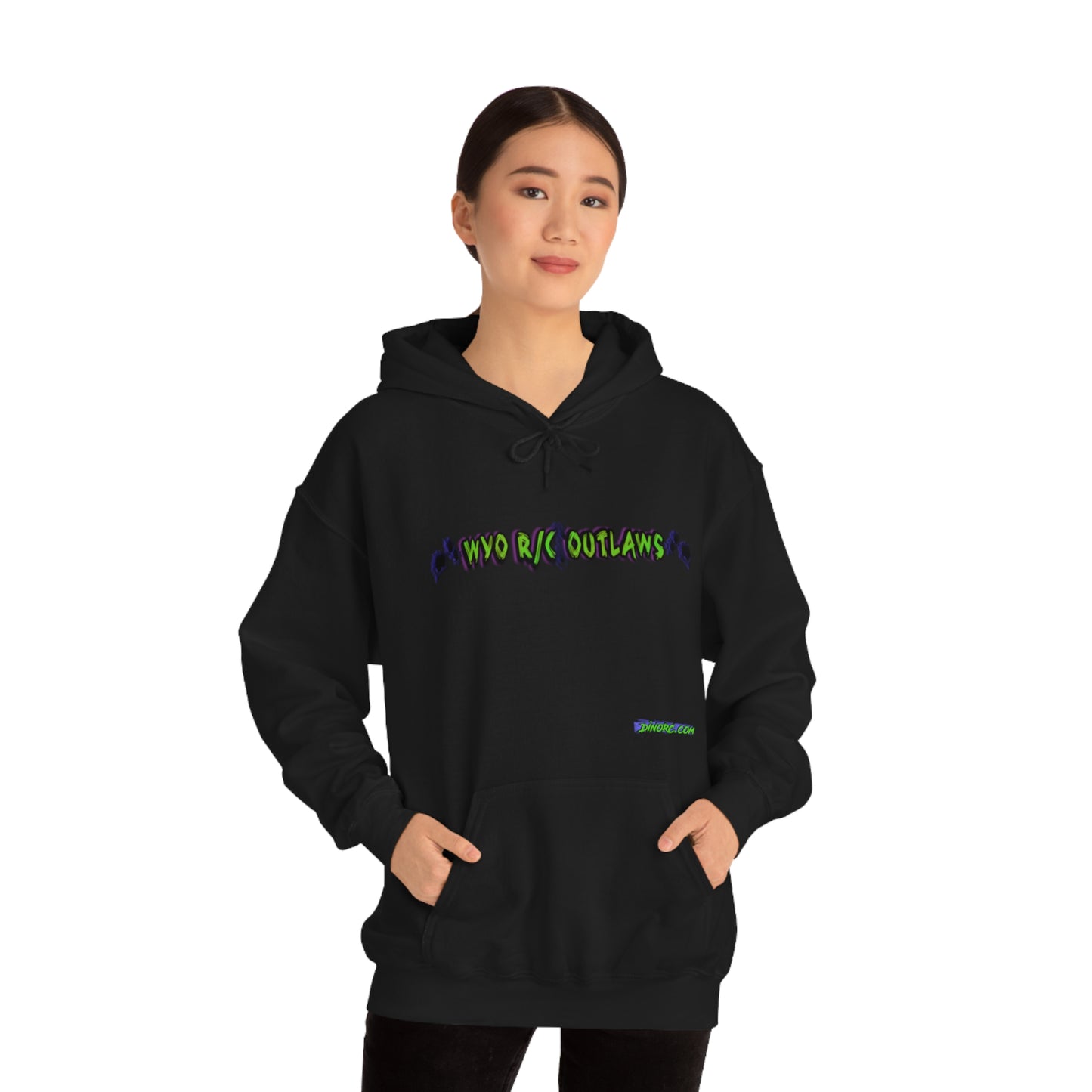 RC Outlaws DinoRC in 4 colors front back Hooded Sweatshirt