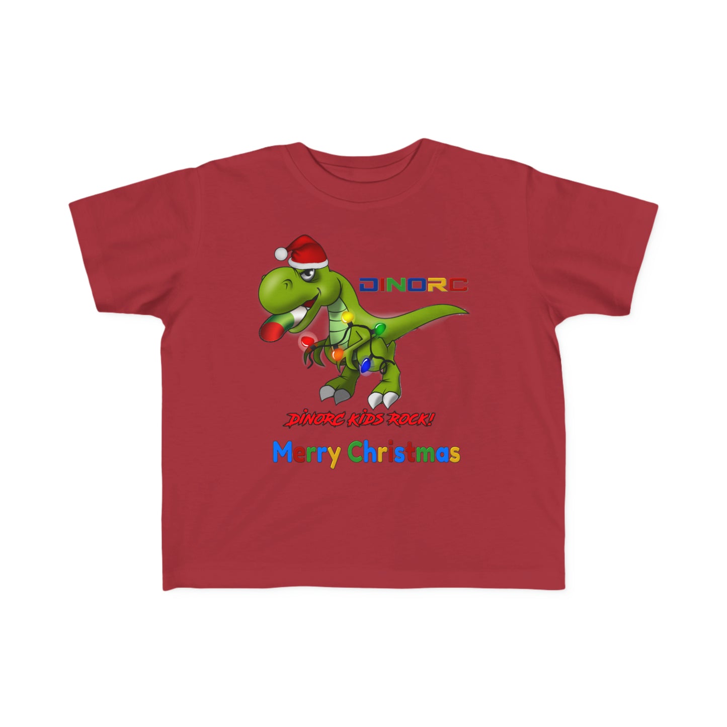 Merry Christmas DinoRC Christmas Toddler's Fine Jersey Tee