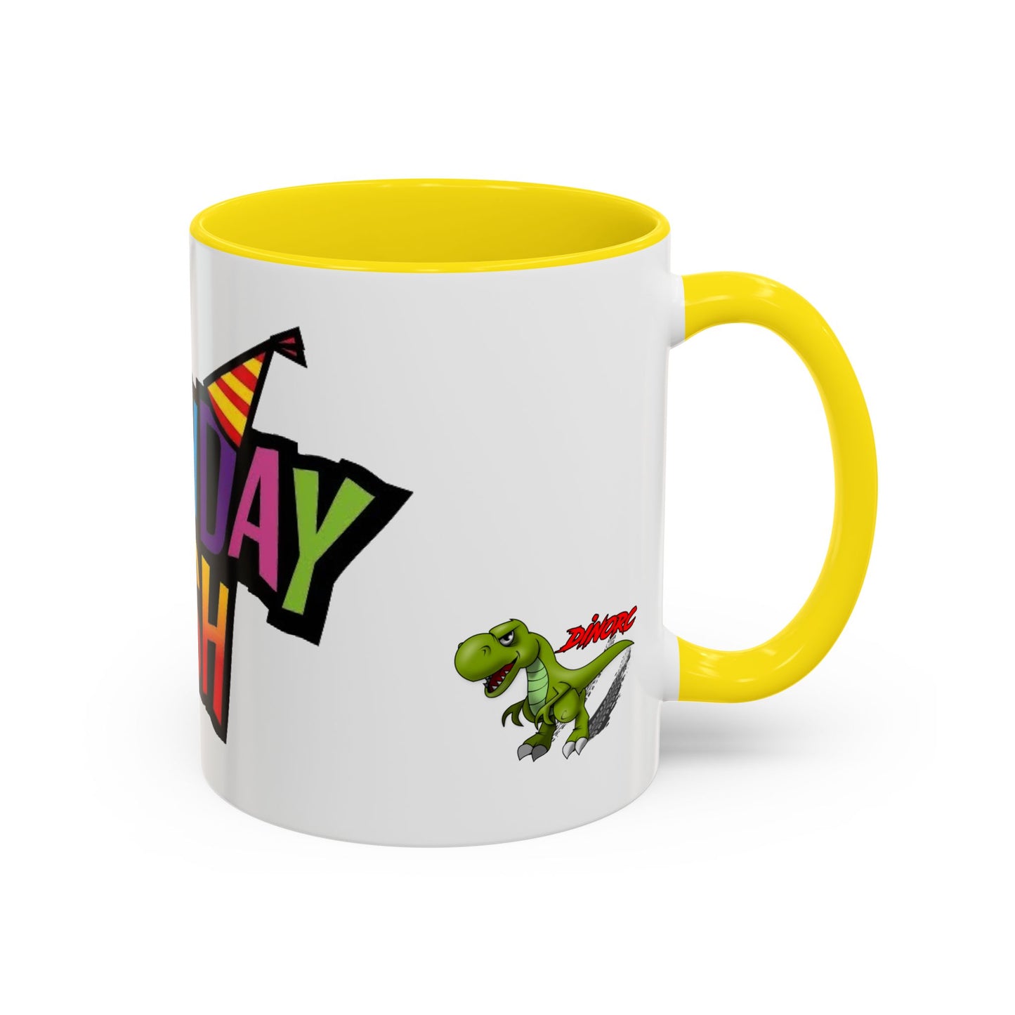 Birthday Bash Accent Coffee Mug - Fun Celebration Dino Theme
