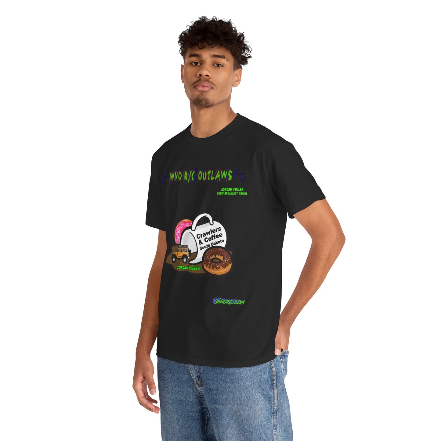 Jordan Miller WYO R/C OUTLAWS DinoRc Logo T-Shirt S-5x Black Green