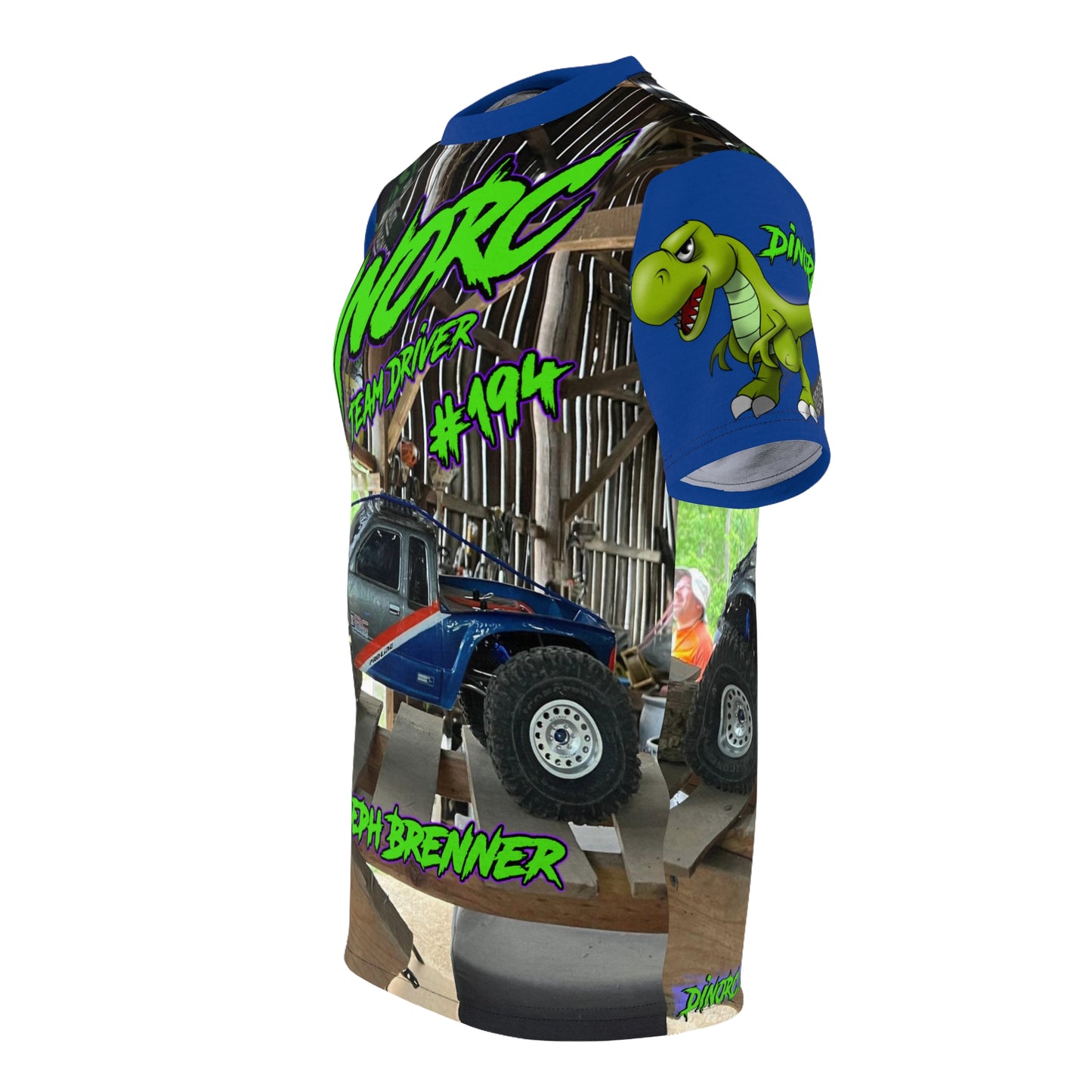 Joseph Brenner DinoRC Team Driver T Shirt Blue Sleeves