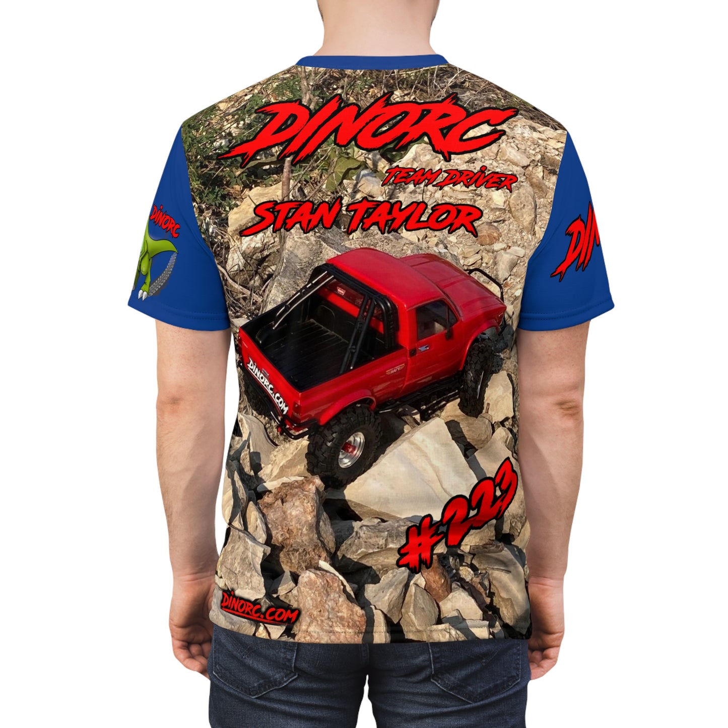 RC4WD Stan Taylor DinoRC Team Driver T Shirt Blue Sleeves