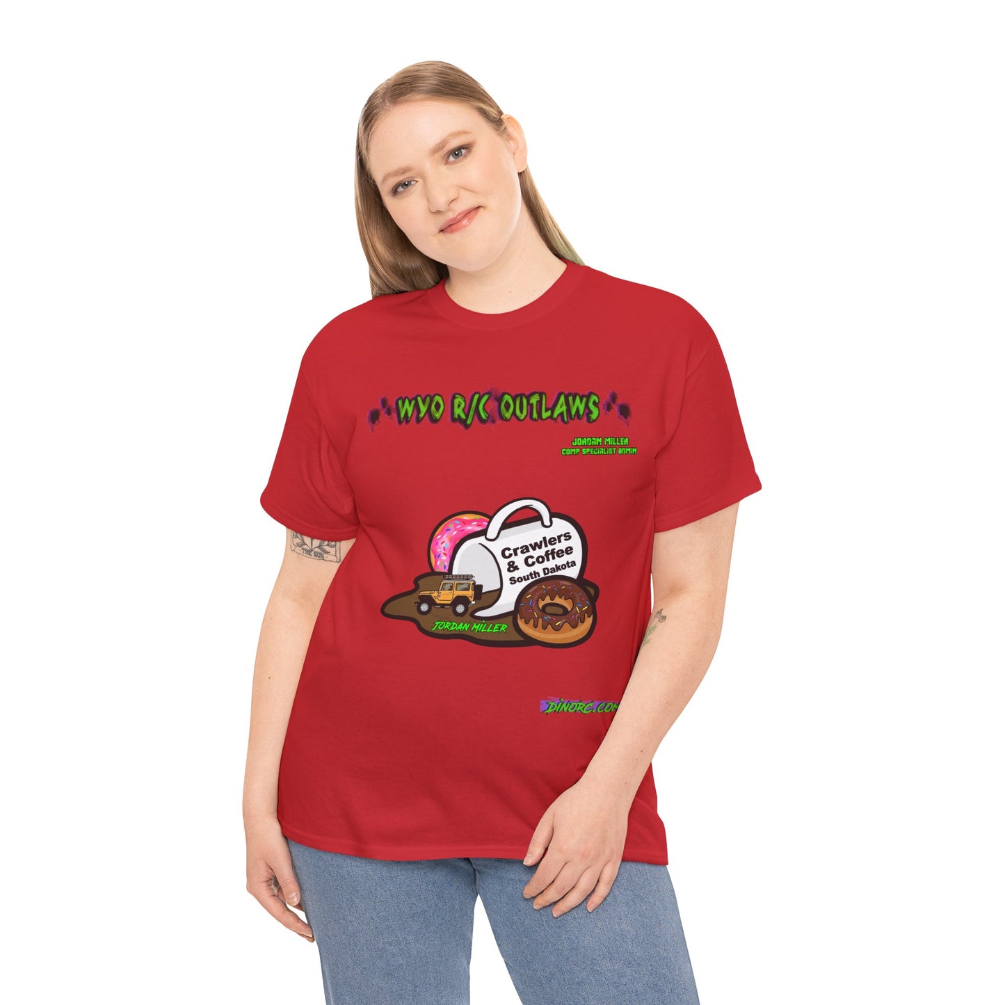 Jordan Miller WYO R/C OUTLAWS DinoRc Logo T-Shirt S-5x Black Green