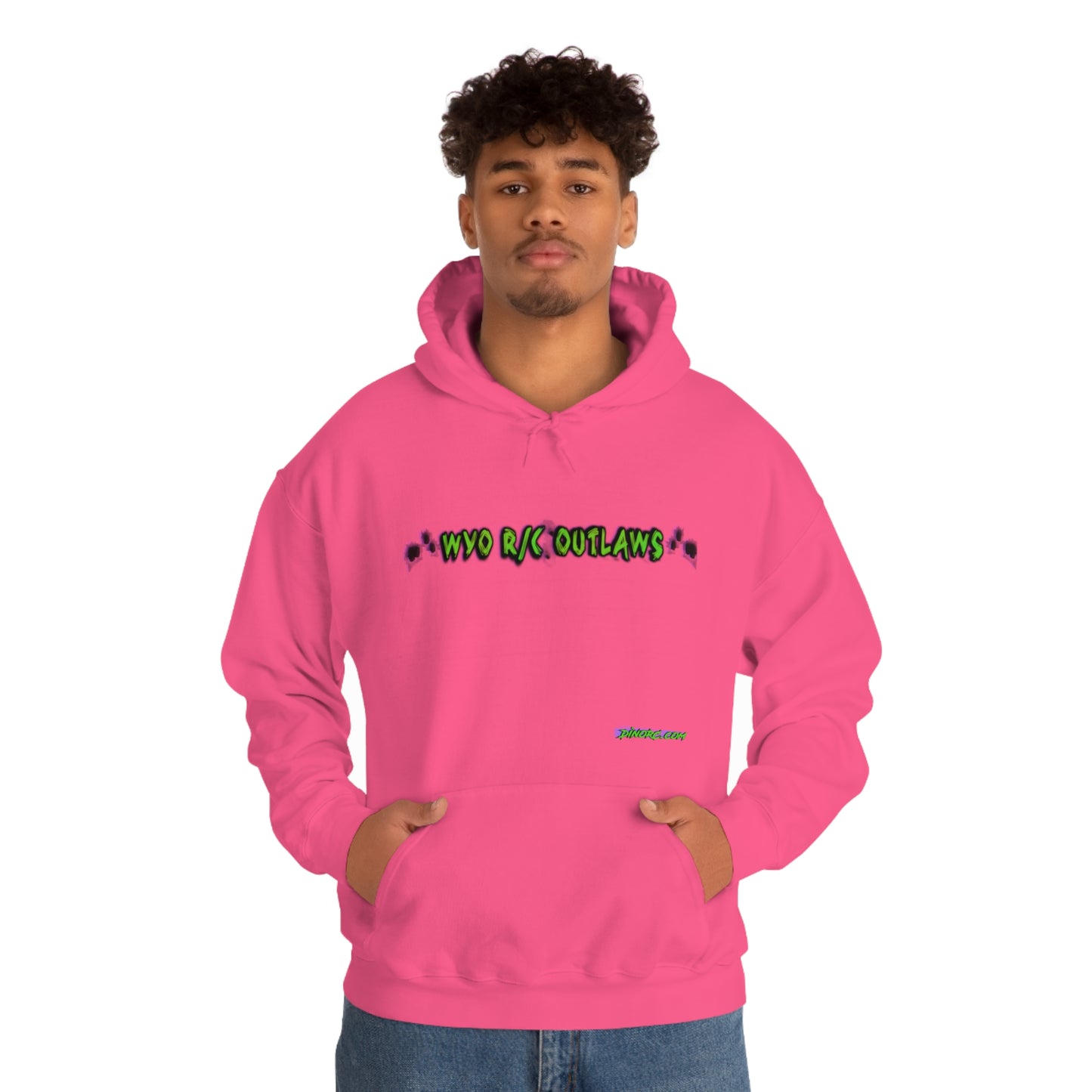 RC Outlaws DinoRC in 4 colors front back Hooded Sweatshirt