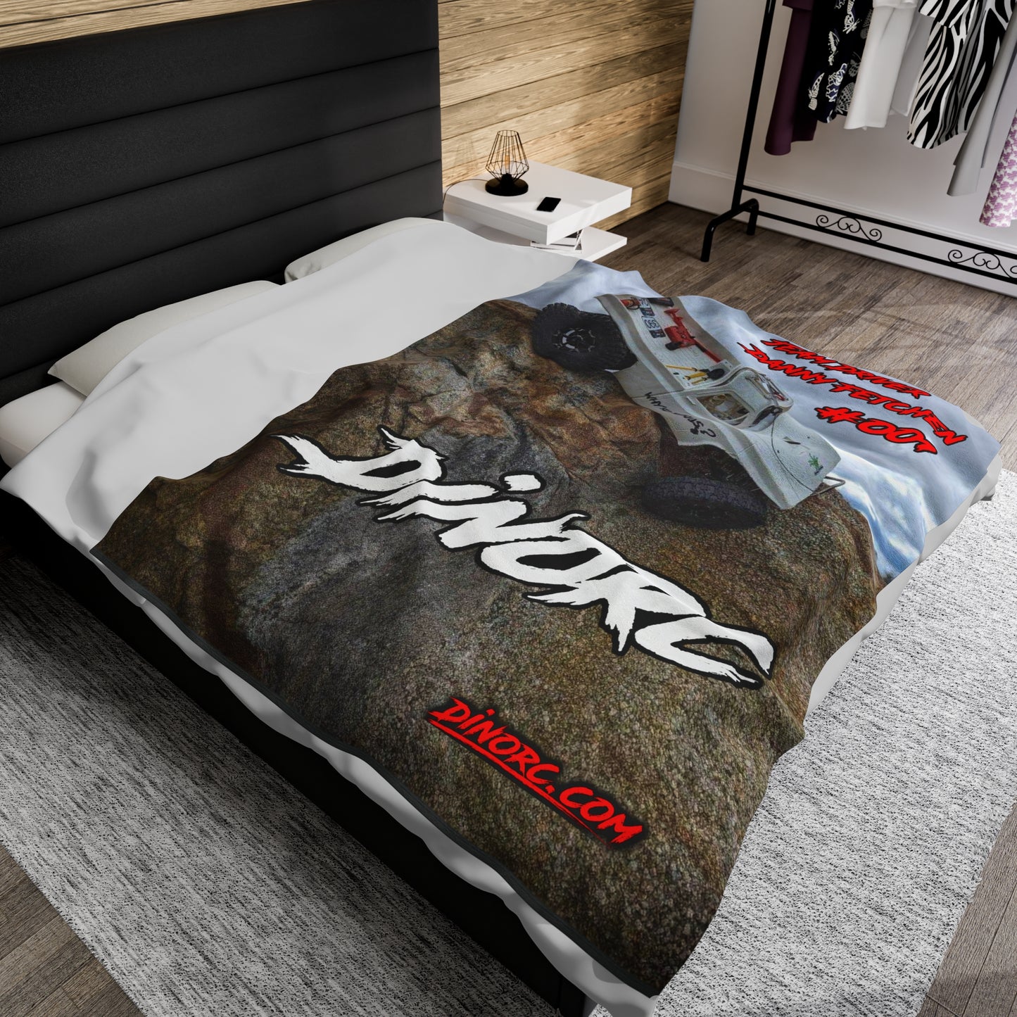 Dan Fetchen Vertical TeamDriver DinoRC Velveteen Plush Blanket