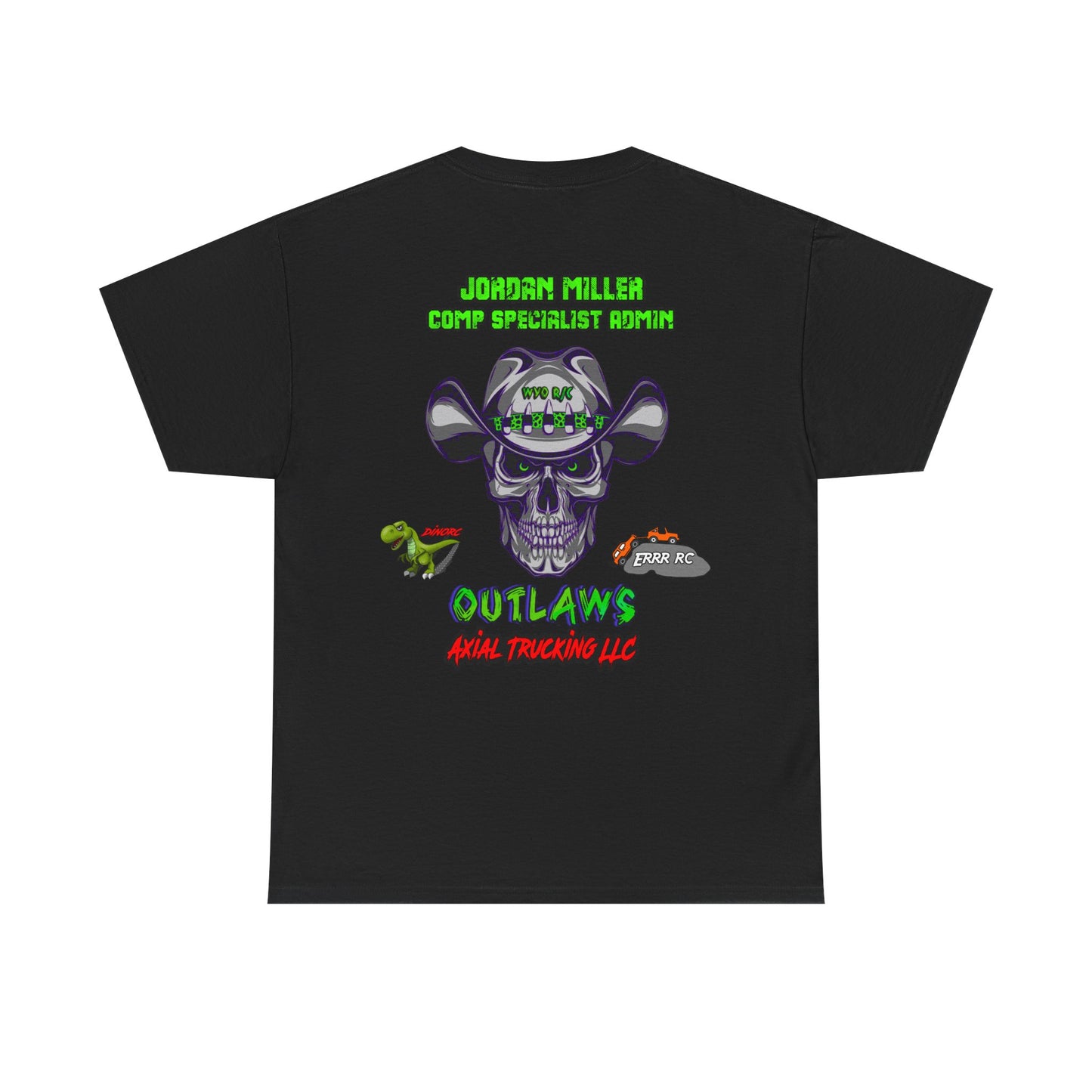 Jordan Miller WYO R/C OUTLAWS DinoRc Logo T-Shirt S-5x Black Green