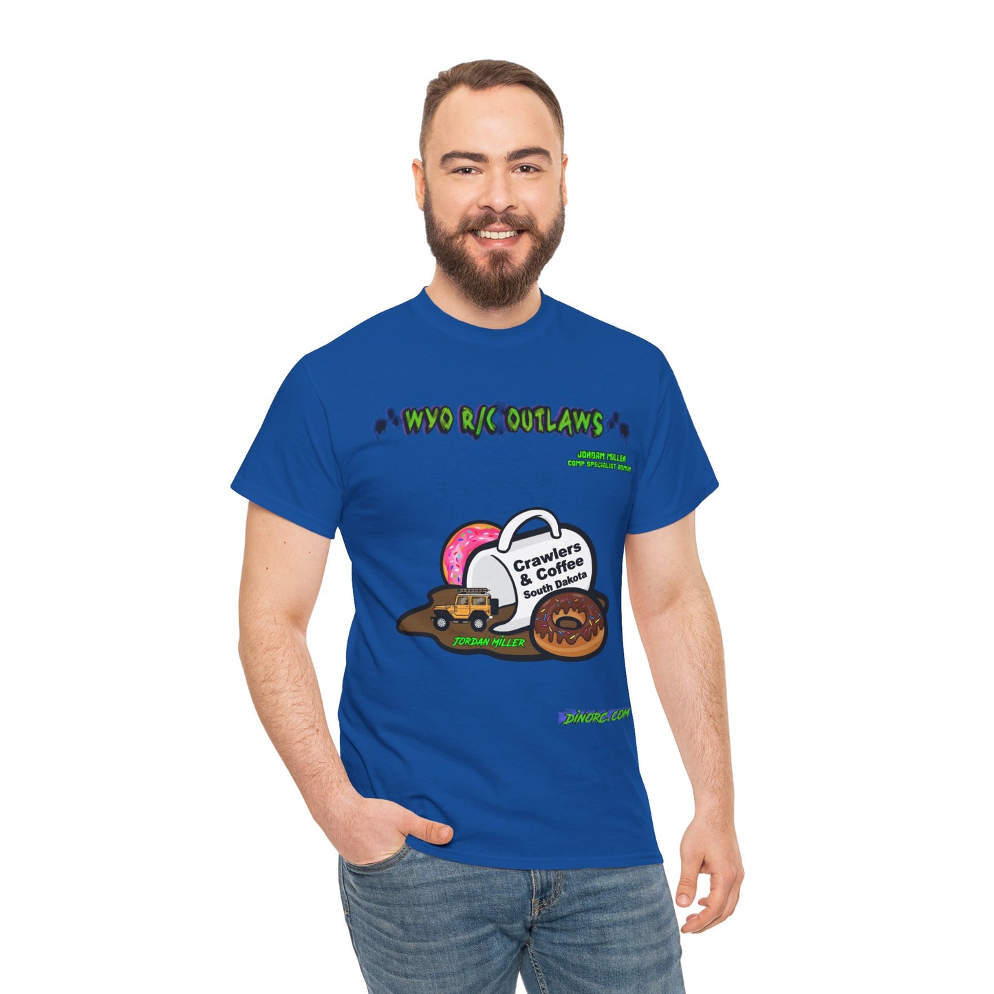 Jordan Miller WYO R/C OUTLAWS DinoRc Logo T-Shirt S-5x Black Green
