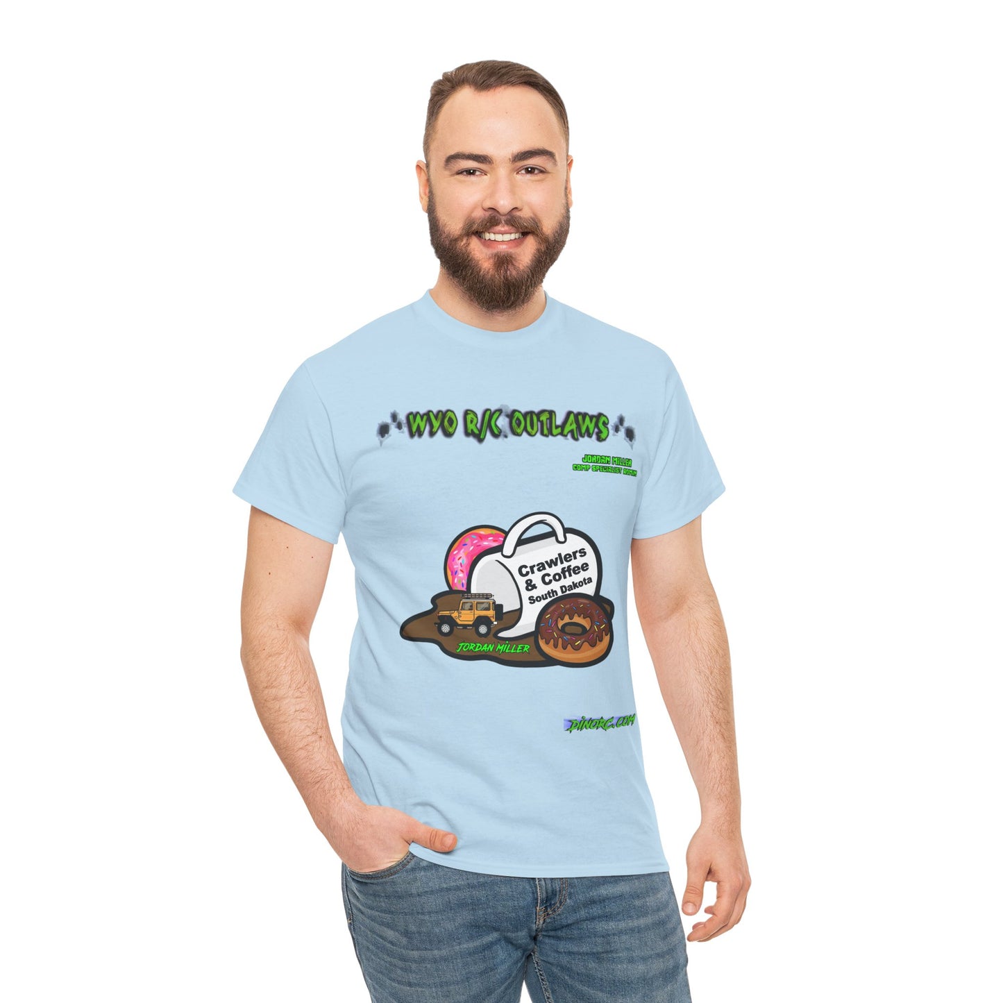 Jordan Miller WYO R/C OUTLAWS DinoRc Logo T-Shirt S-5x Black Green