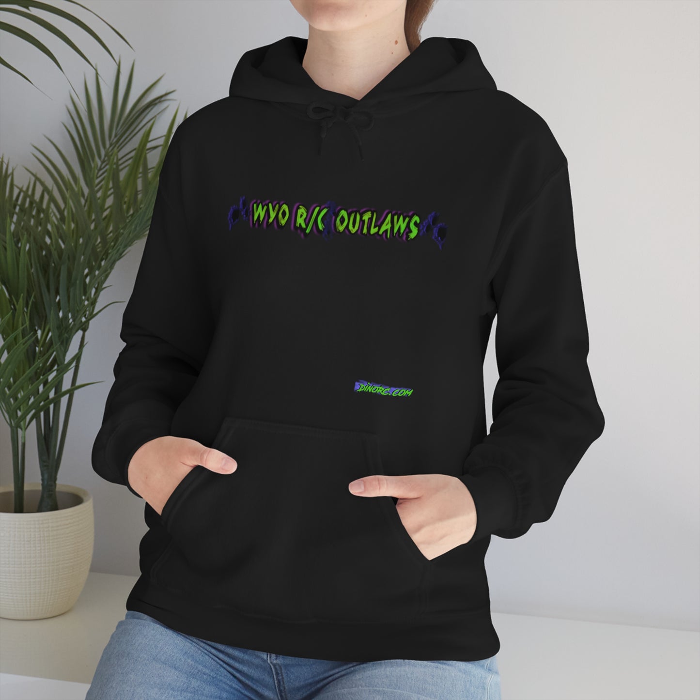 RC Outlaws DinoRC in 4 colors front back Hooded Sweatshirt