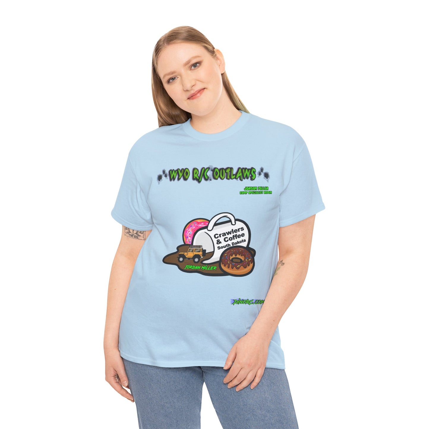 Jordan Miller WYO R/C OUTLAWS DinoRc Logo T-Shirt S-5x Black Green
