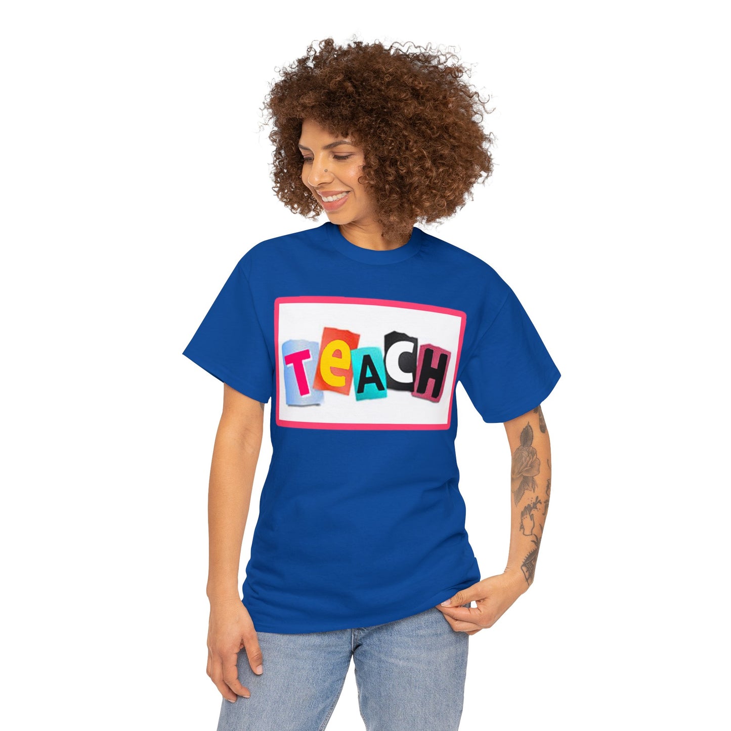 Teach White Logo Front Back T-Shirt 10 colors S-5x