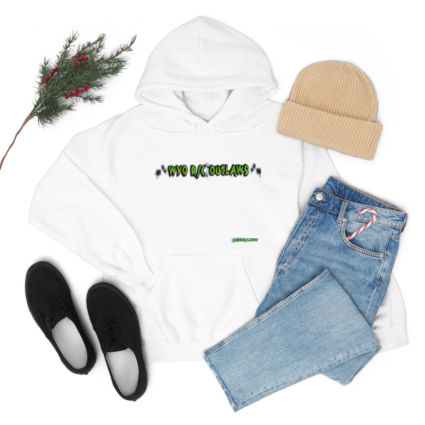 RC Outlaws DinoRC in 4 colors front back Hooded Sweatshirt