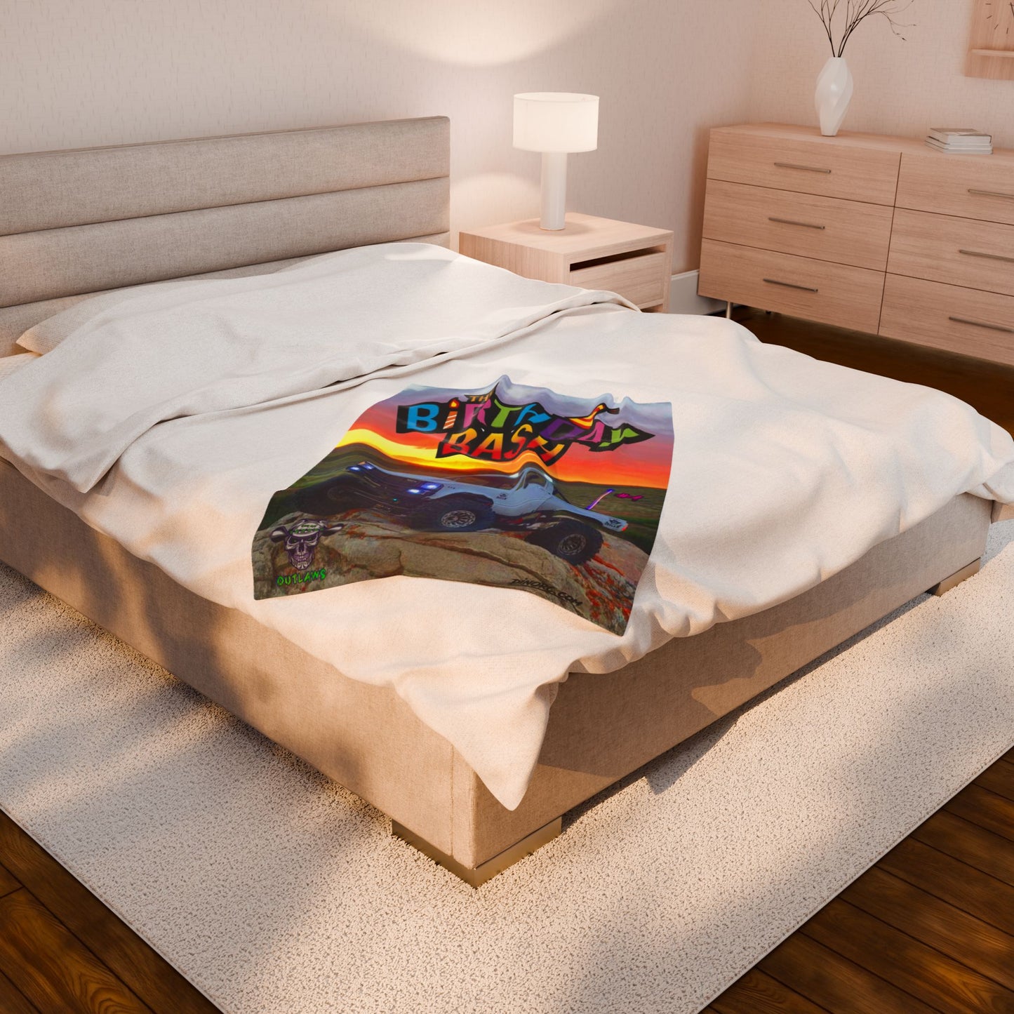 #1 Birthday Bash Velveteen Plush Blanket