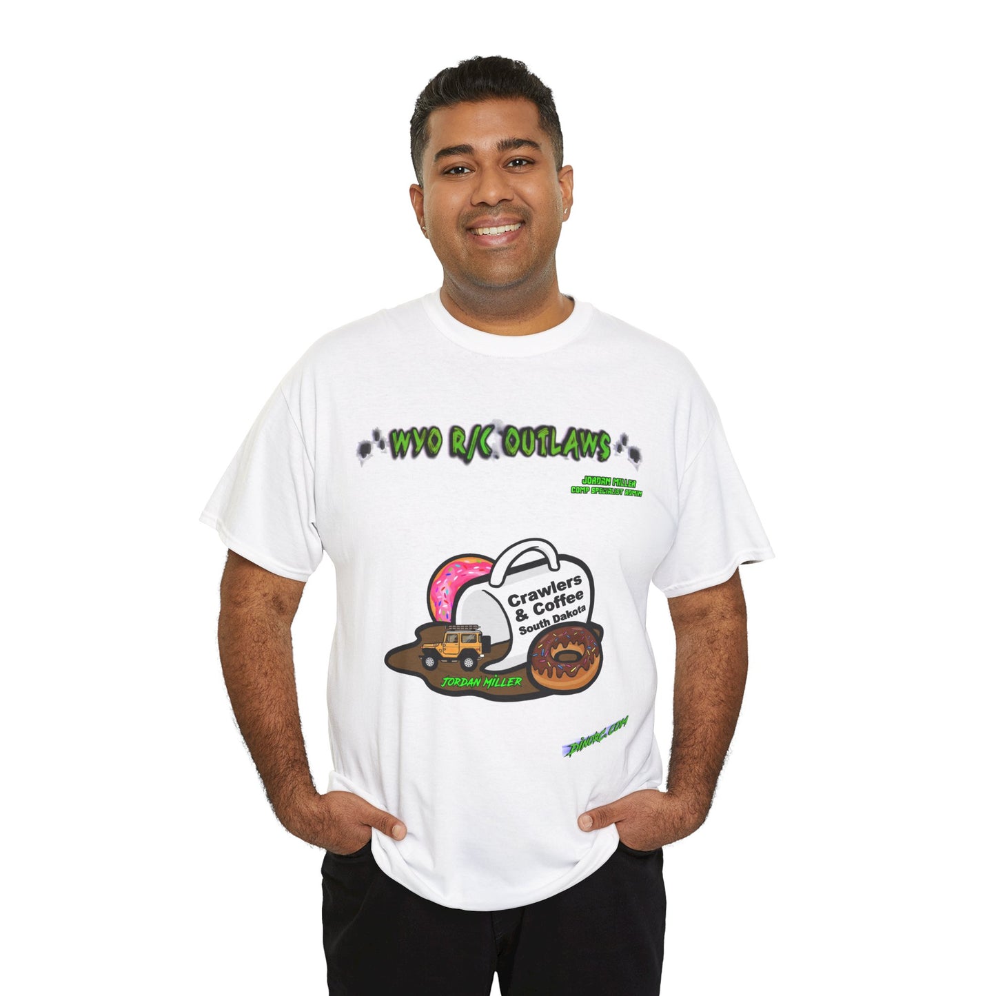 Jordan Miller WYO R/C OUTLAWS DinoRc Logo T-Shirt S-5x Black Green