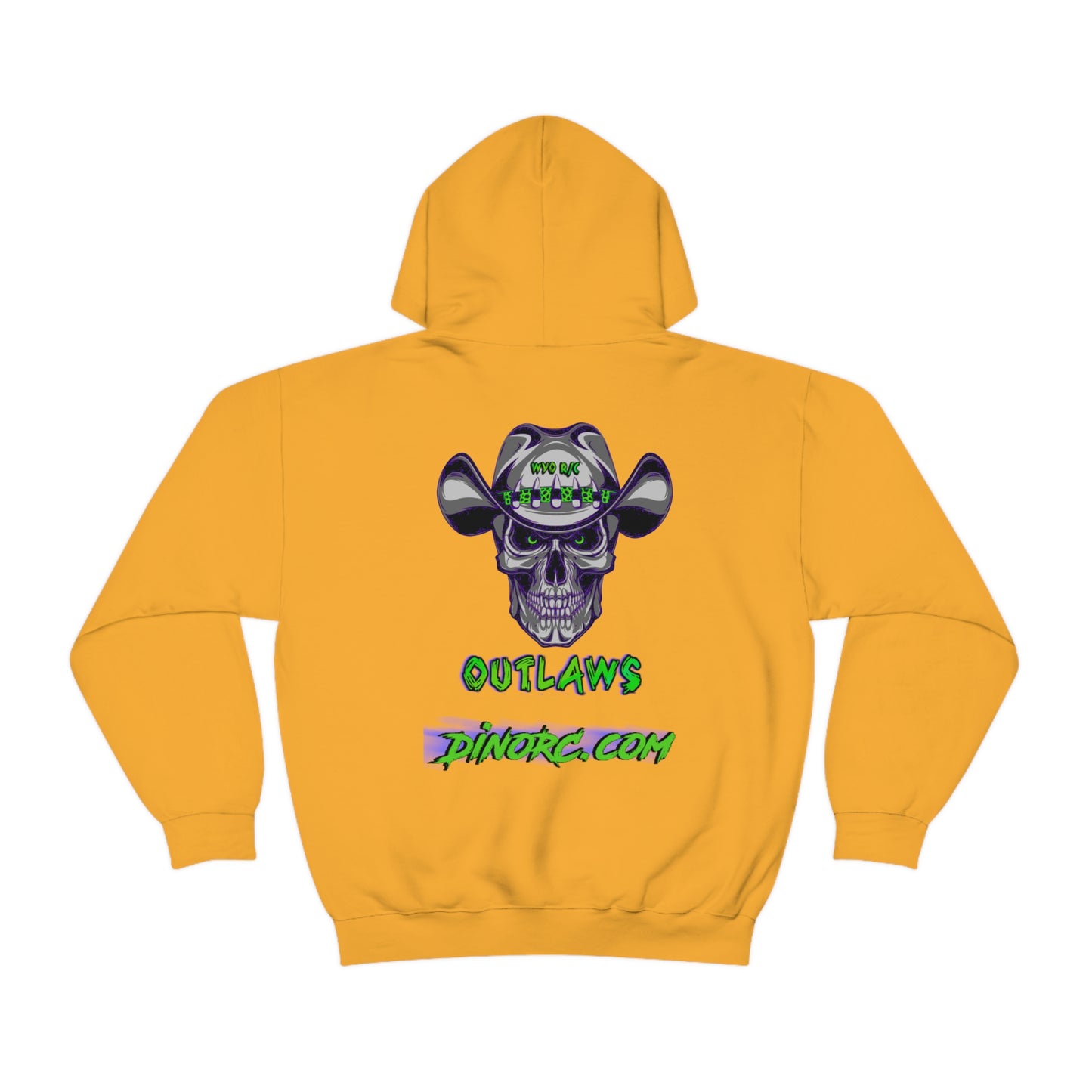 RC Outlaws DinoRC in 4 colors front back Hooded Sweatshirt