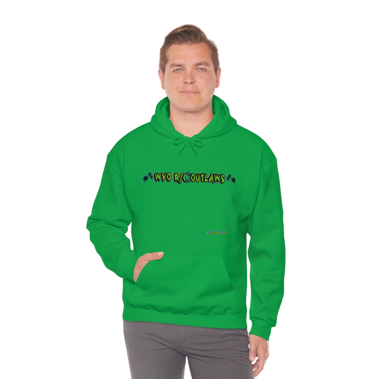 RC Outlaws DinoRC in 4 colors front back Hooded Sweatshirt