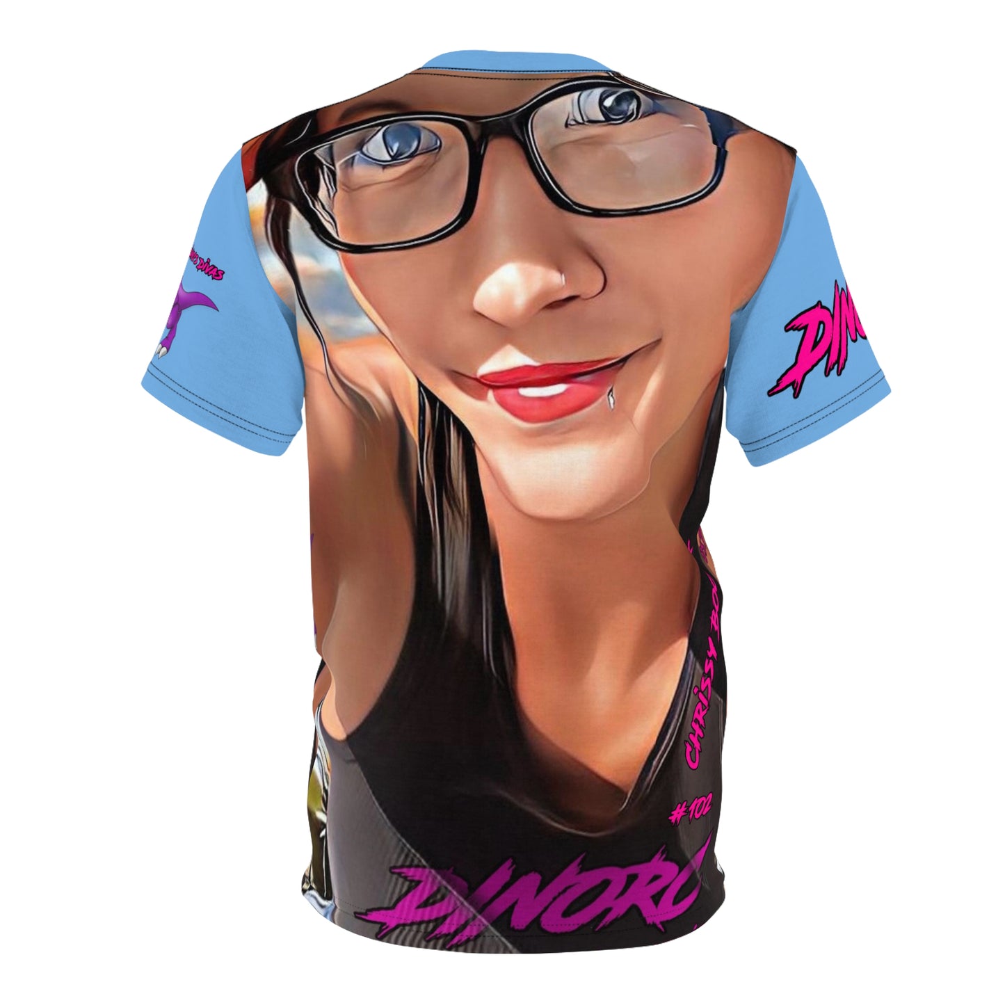 Chrissy Boock DinoRC Team Driver T Shirt Blue Sleeves