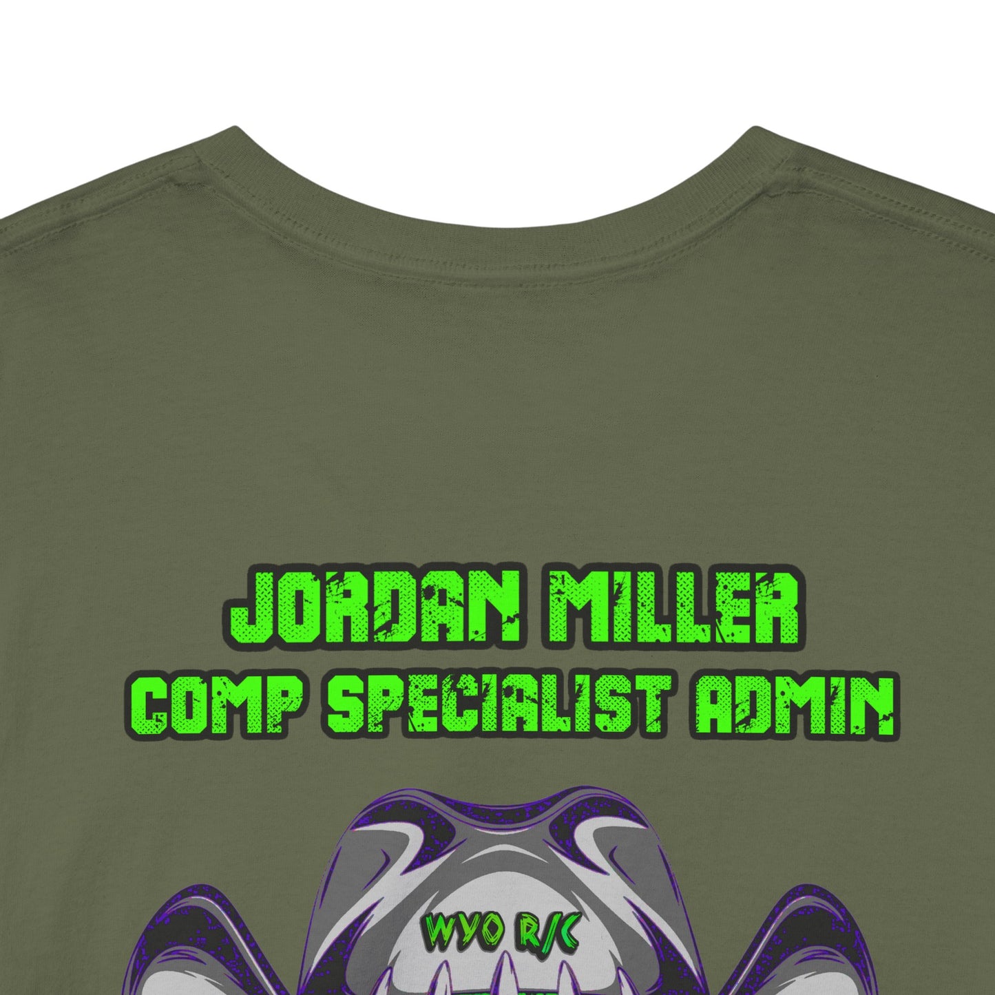 Jordan Miller WYO R/C OUTLAWS DinoRc Logo T-Shirt S-5x Black Green