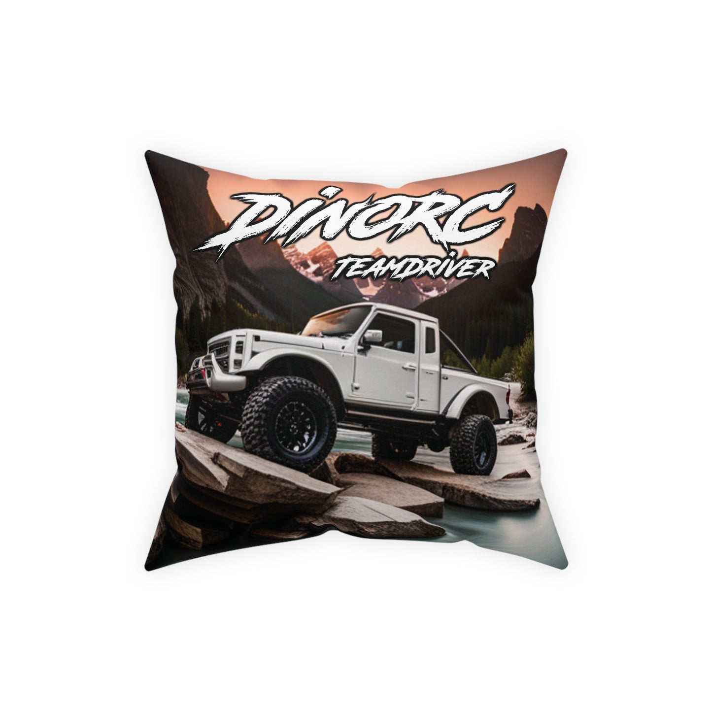 DinoRC White logo brown Pillow