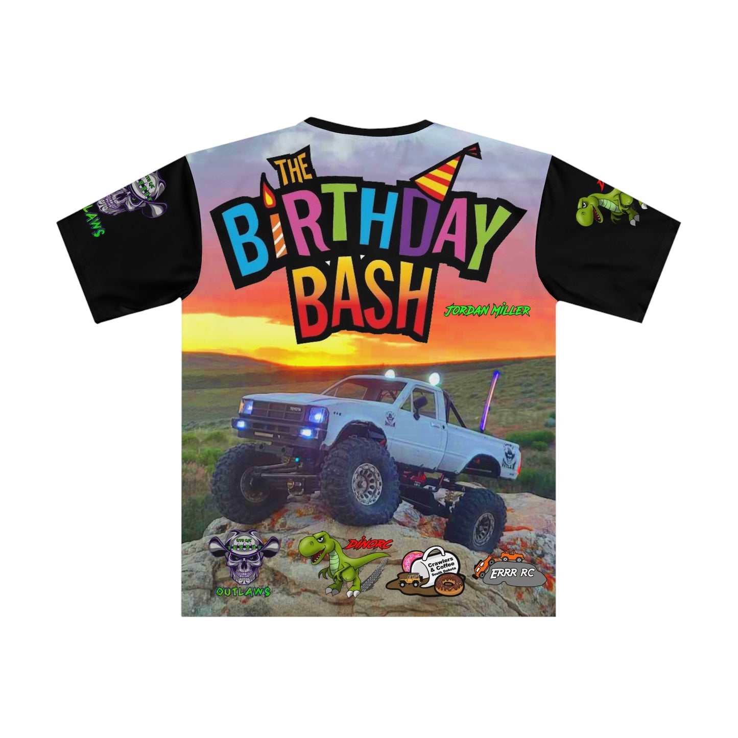 Jordan Miller Birthday Bash WYO OUTLAWS DinoRc Loose T-shirt (AOP)