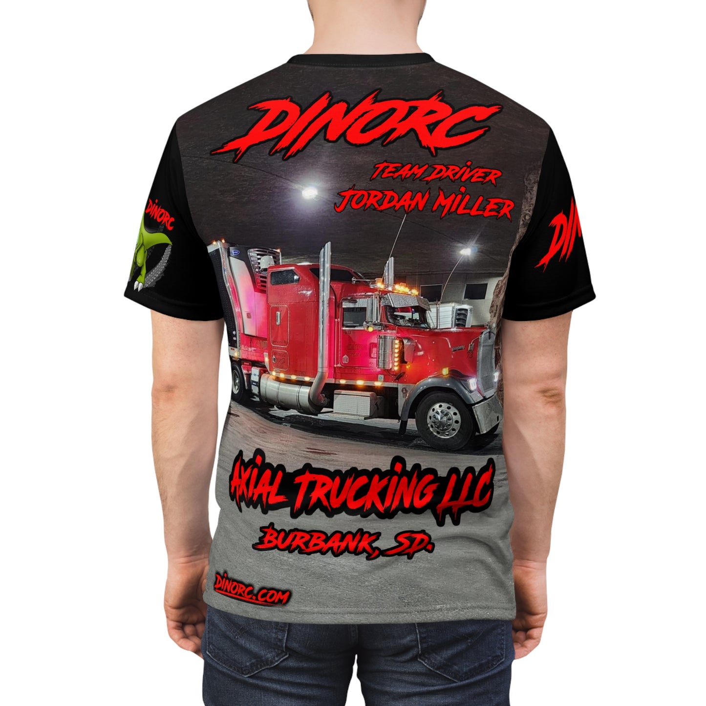 Axial Trucking DinoRC Team Driver T Shirt Black Sleeves