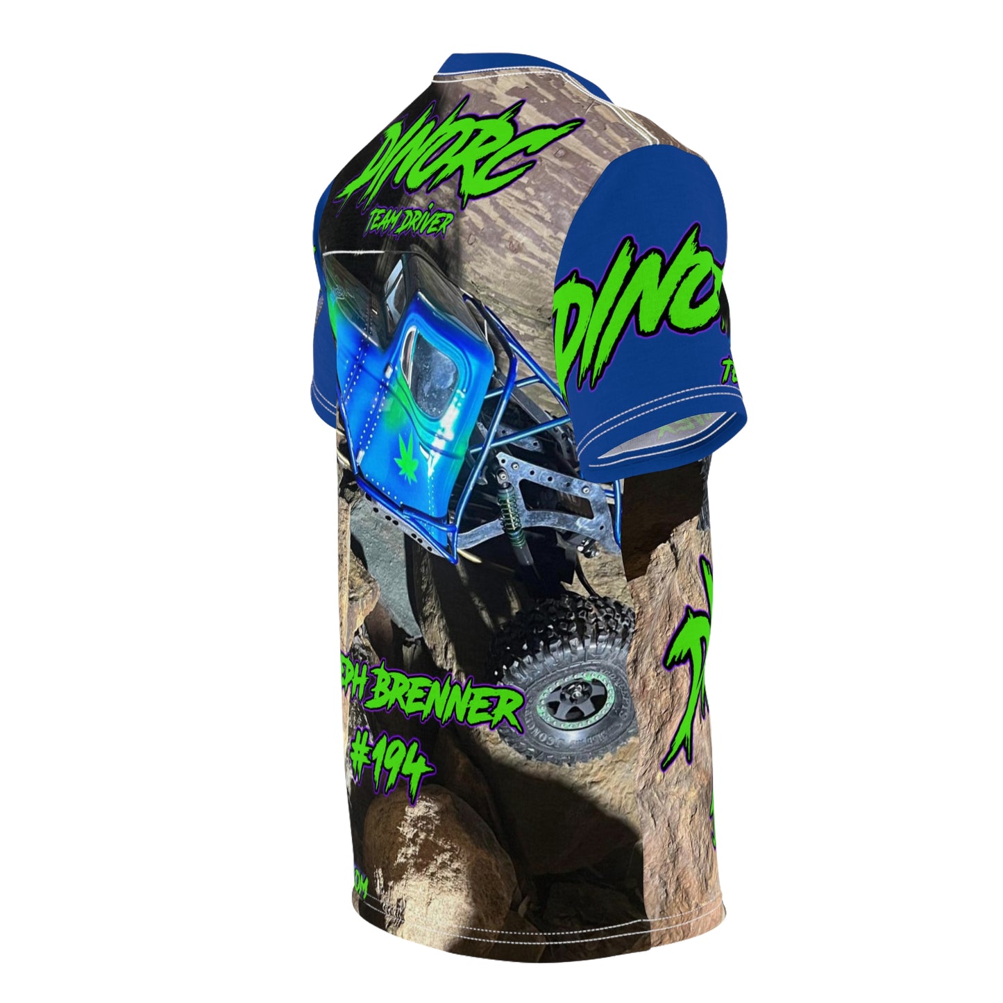 Joseph Brenner Blue N Green DinoRC Team Driver T Shirt Blue Sleeves
