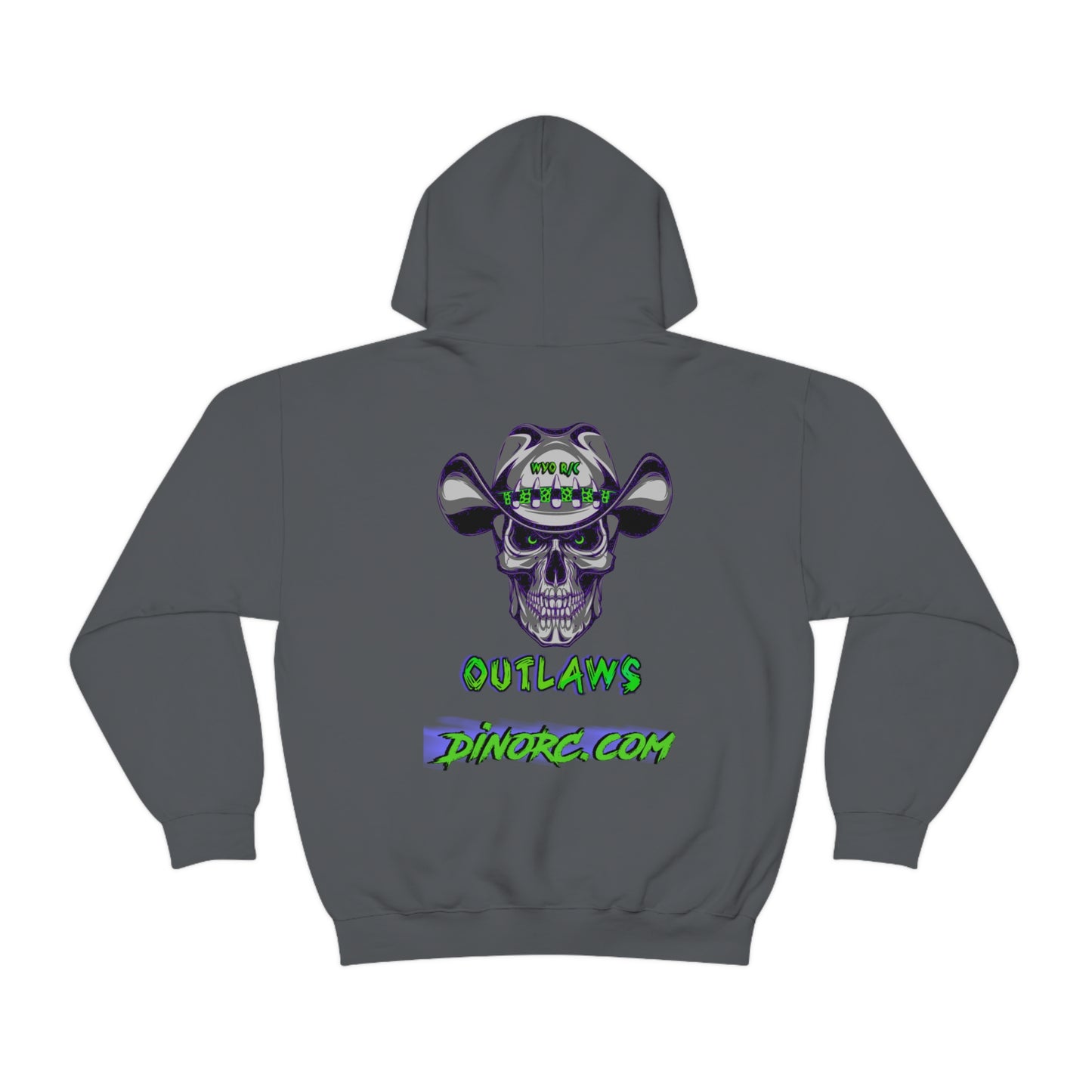 RC Outlaws DinoRC in 4 colors front back Hooded Sweatshirt