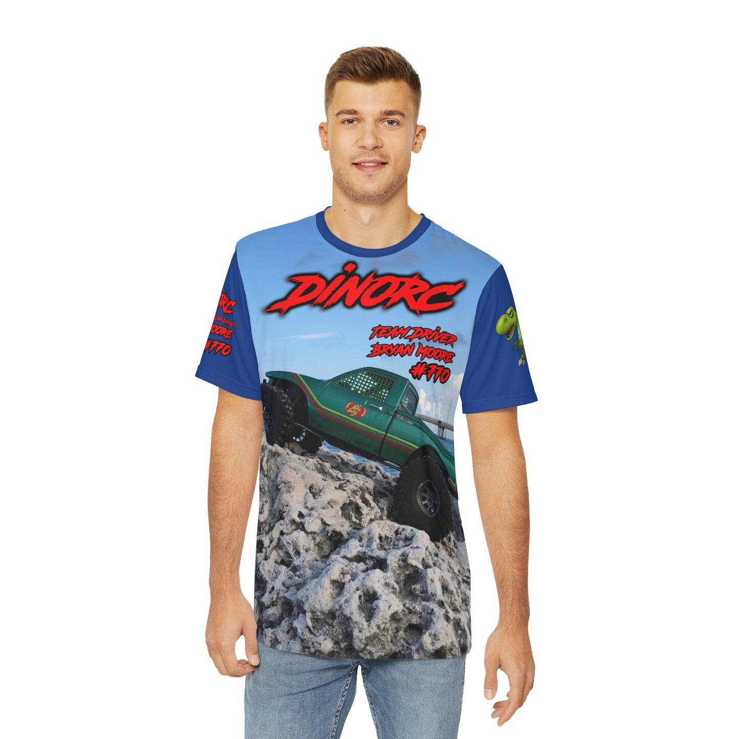 Bryan Moore Beach Blue sleeves DinoRC Team Driver Shirt (AOP)