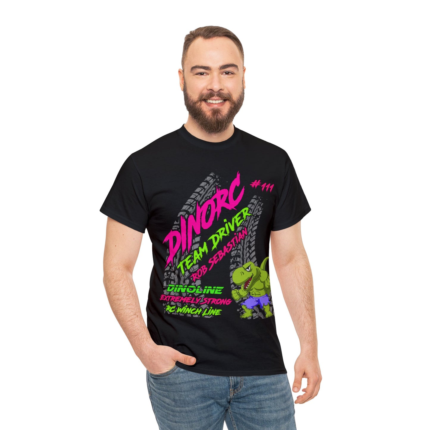Rob Sebastian Muscle Dino DinoRC Logo T-Shirt S-5x
