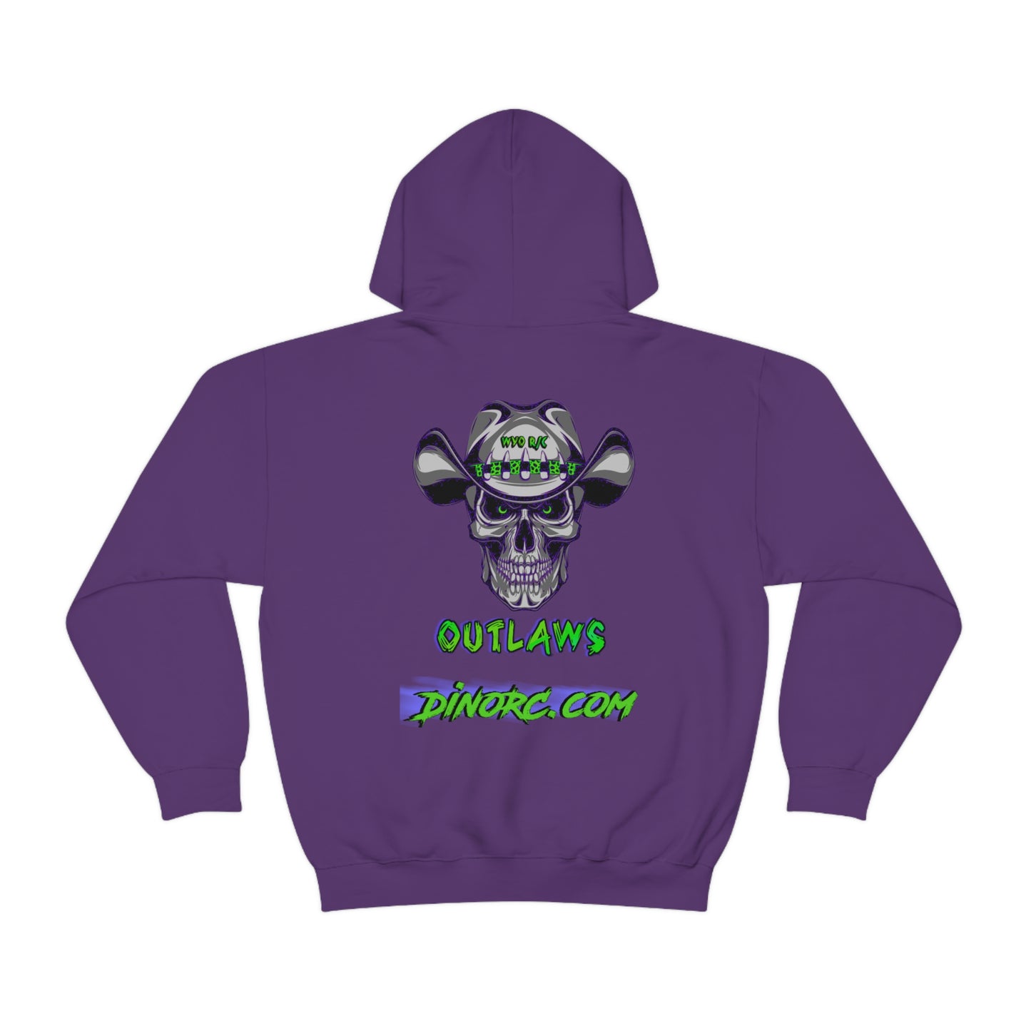 RC Outlaws DinoRC in 4 colors front back Hooded Sweatshirt