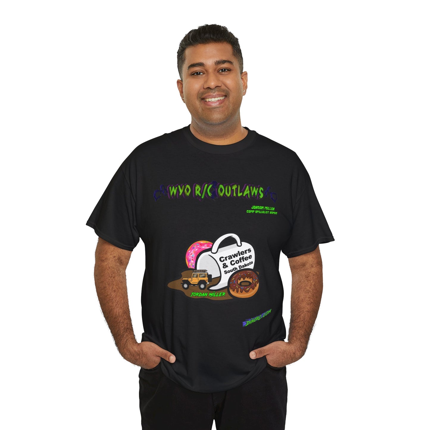 Jordan Miller WYO R/C OUTLAWS DinoRc Logo T-Shirt S-5x Black Green