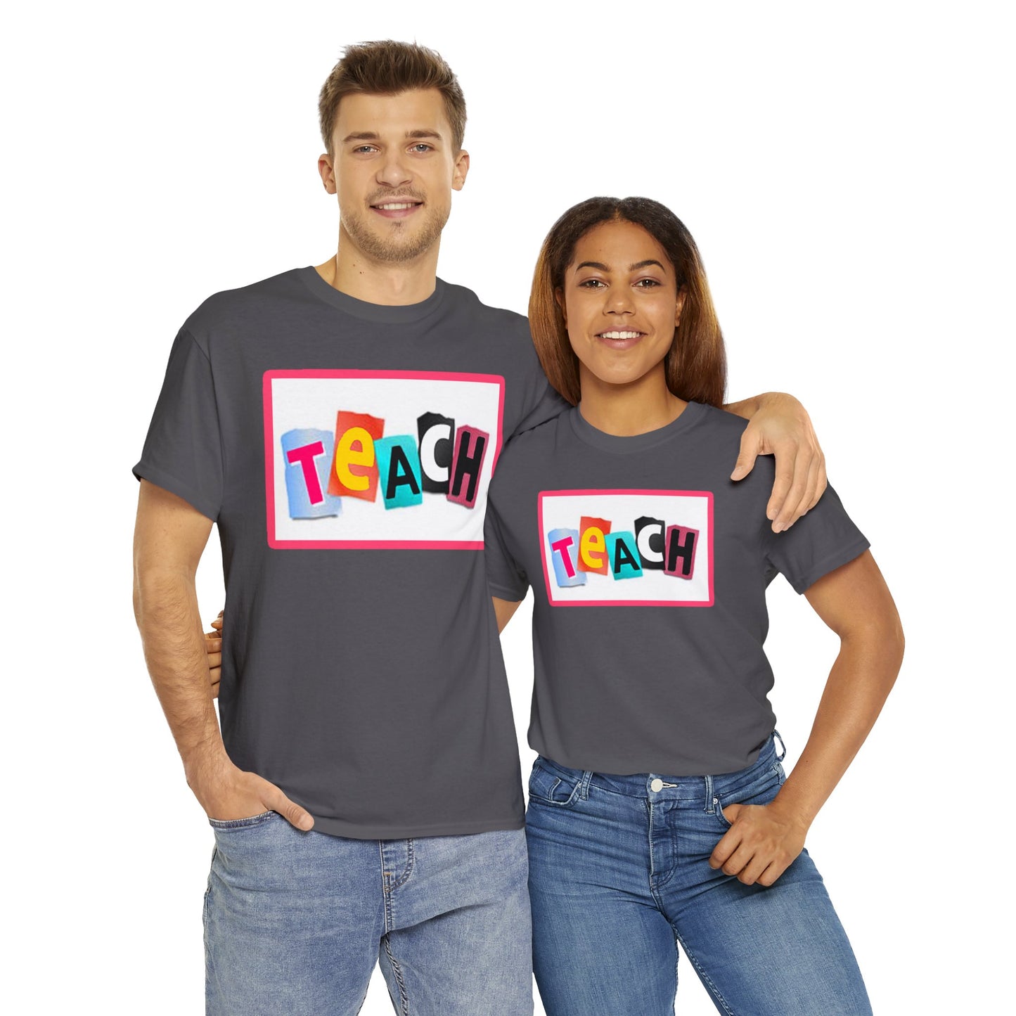 Teach White Logo Front Back T-Shirt 10 colors S-5x