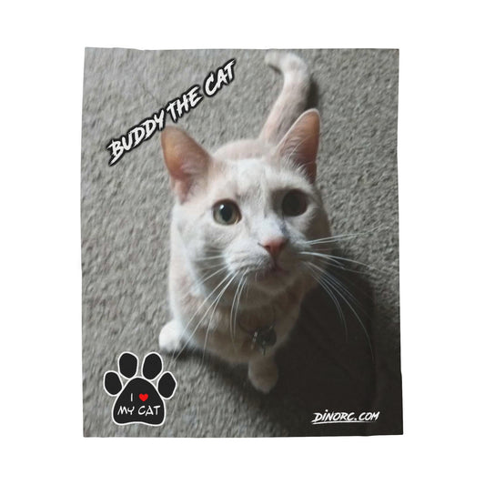 Buddy The Cat Velveteen Plush Blanket
