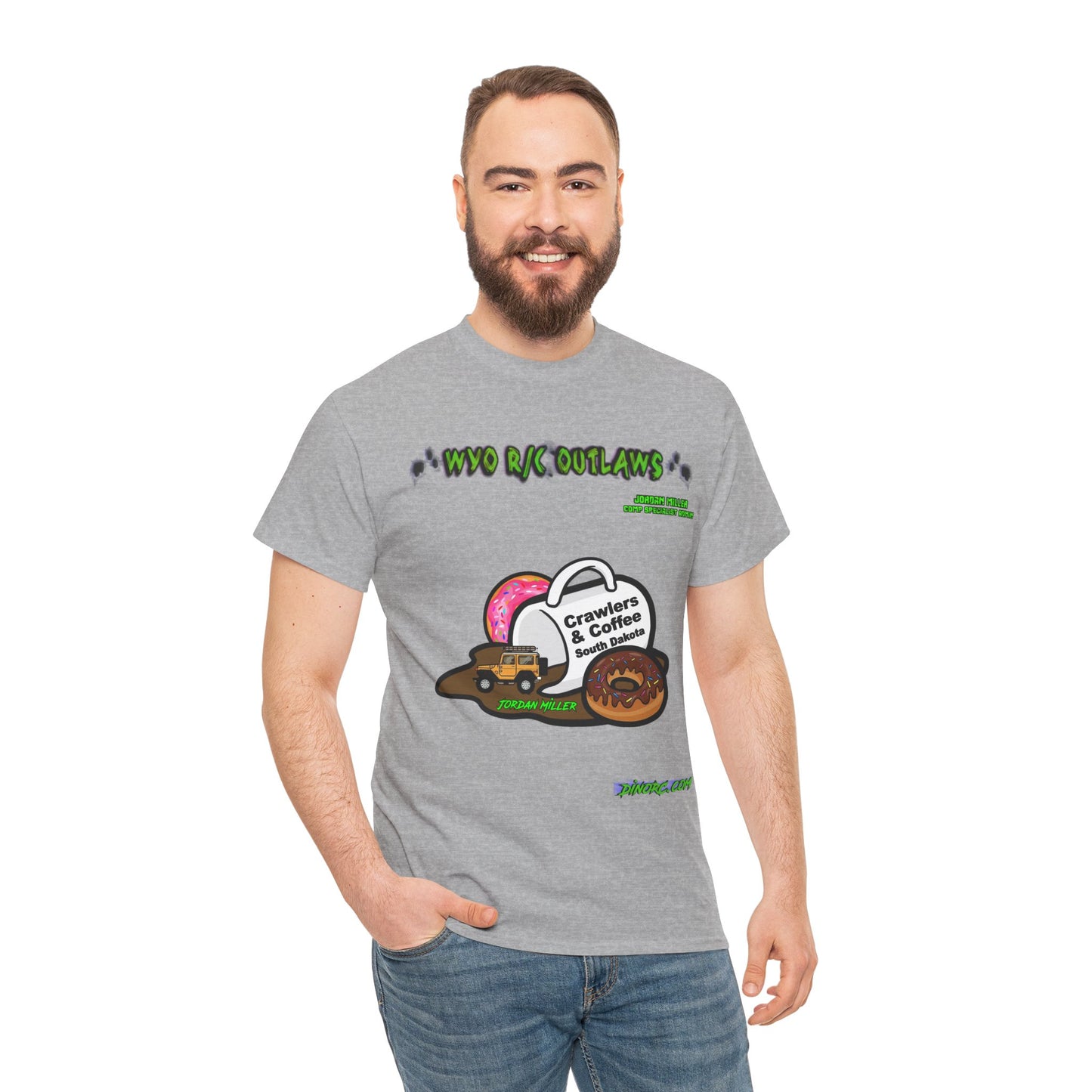 Jordan Miller WYO R/C OUTLAWS DinoRc Logo T-Shirt S-5x Black Green