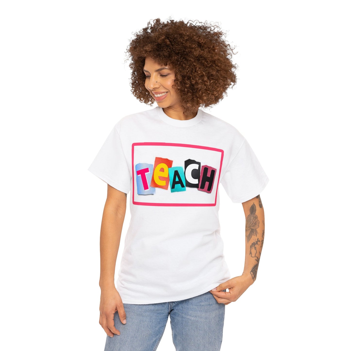Teach White Logo Front Back T-Shirt 10 colors S-5x